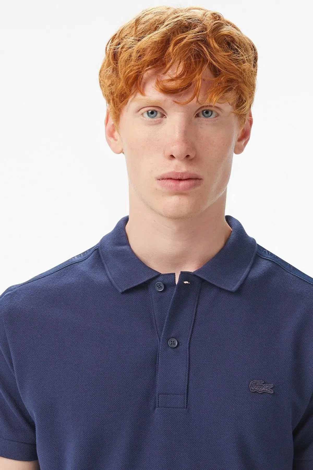 Lacoste Men's Regular Fit Polo T-shirt Erkek Şerit Detaylı Polo Yaka Tişört Lacivert