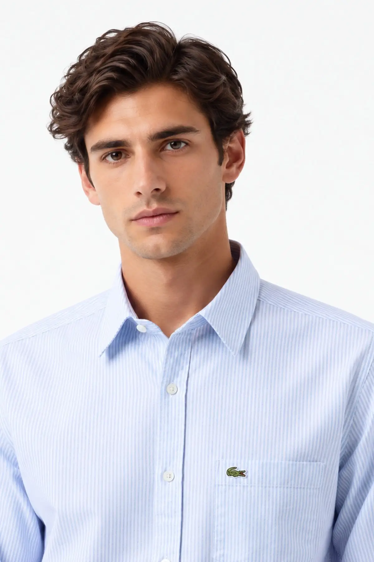 CH0419-001 Lacoste Men's Regular Fit Shirt Organik Pamuk Erkek Gömlek Beyaz