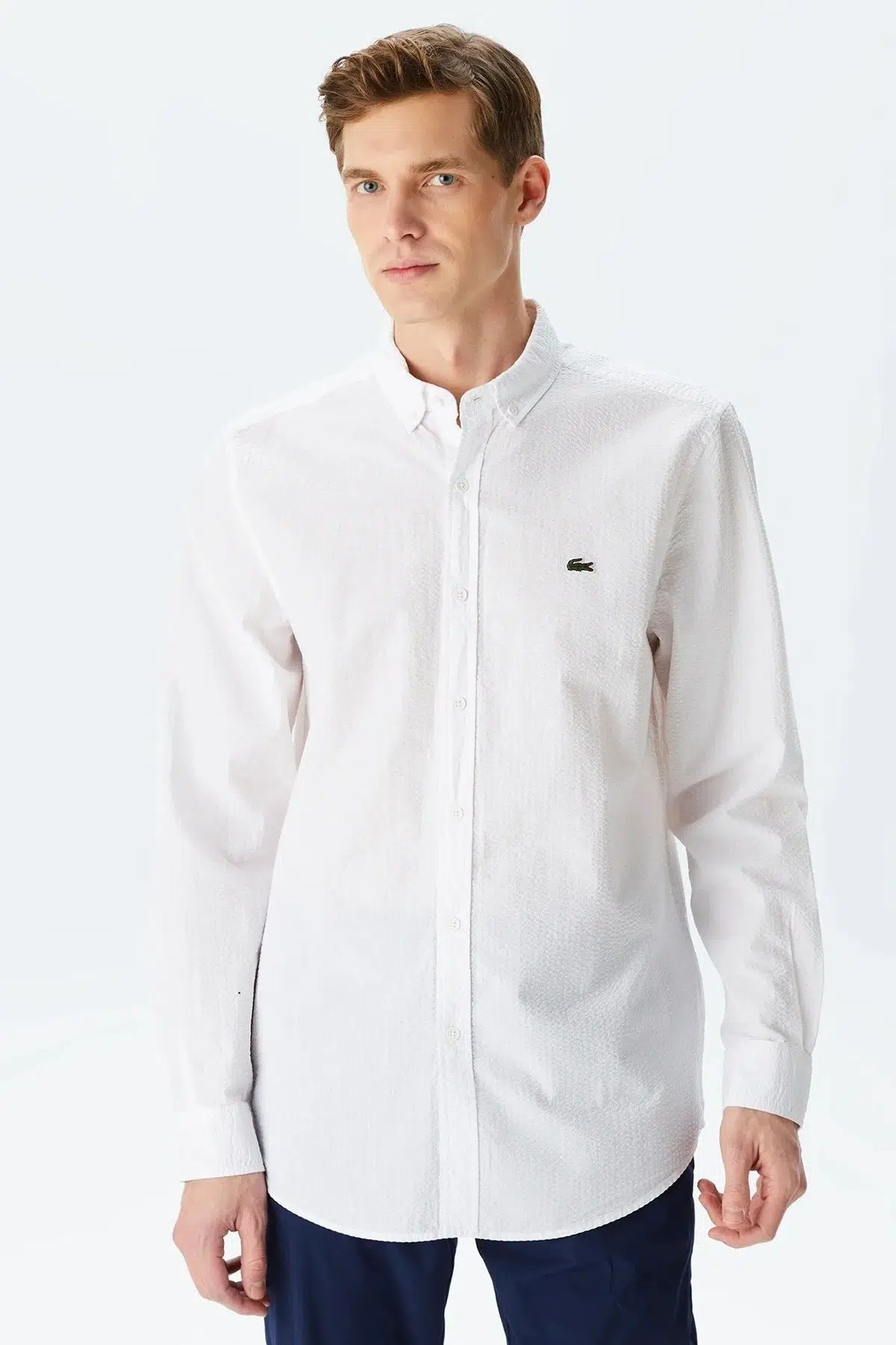 Lacoste Men's Regular Fit Shirt Organik Pamuk Erkek Gömlek Beyaz