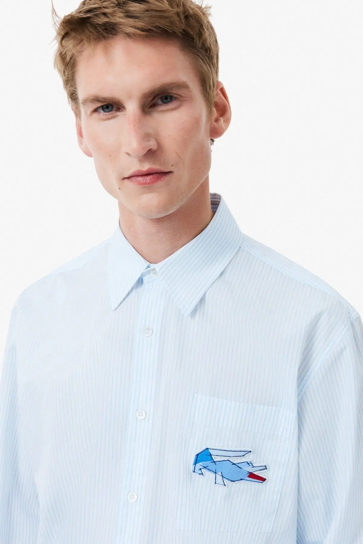 Lacoste Men's Relaxed Fit Blue Shirt Bol Kesim Erkek Gömlek Mavi