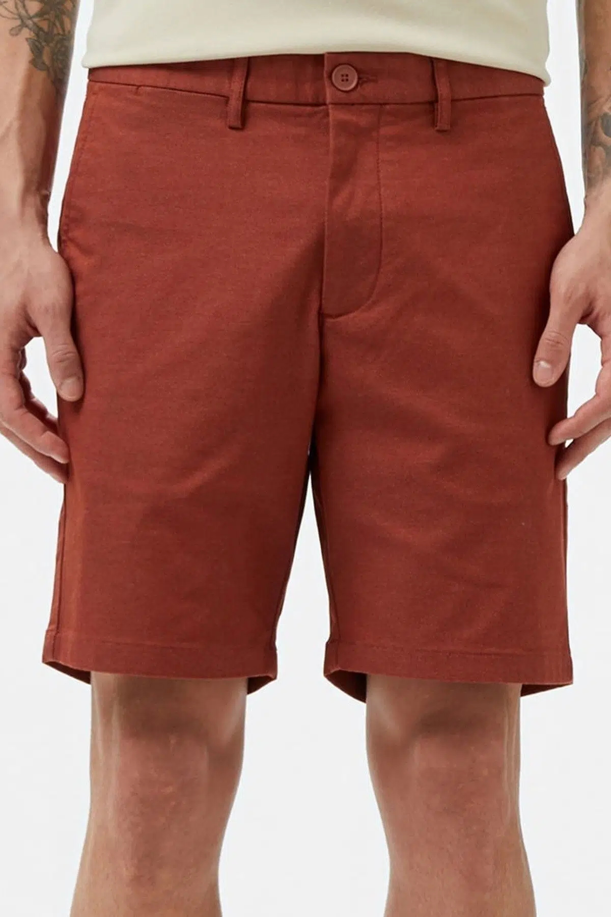 Lacoste Men's Slim Fit Bermuda Shorts Erkek Dar Kesim Pamuklu Bermuda Şort Kahverengi