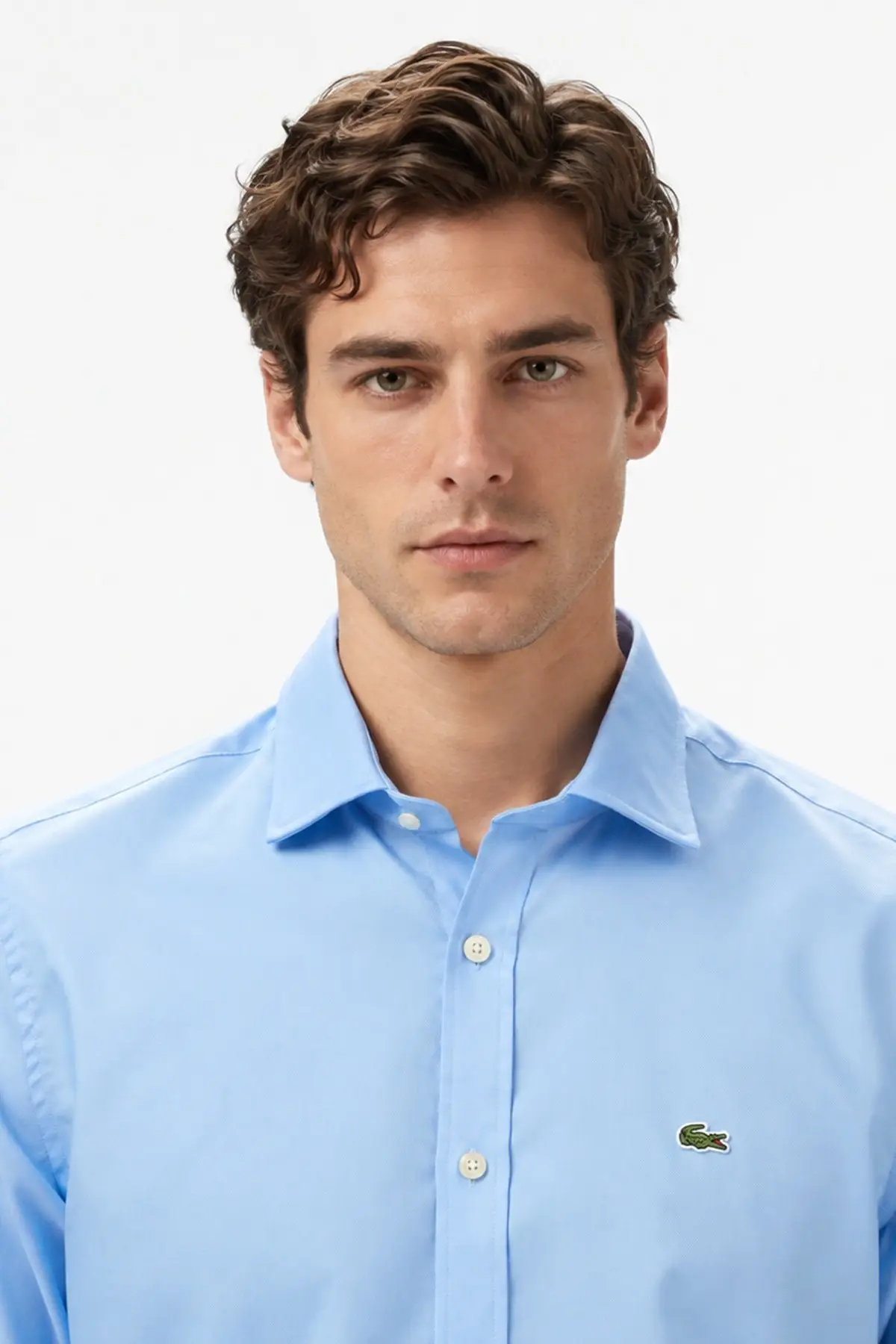 CH0339-39M Lacoste Men's Slim Fit Blue Shirt Slim Fit Pamuklu Erkek Gömlek Mavi