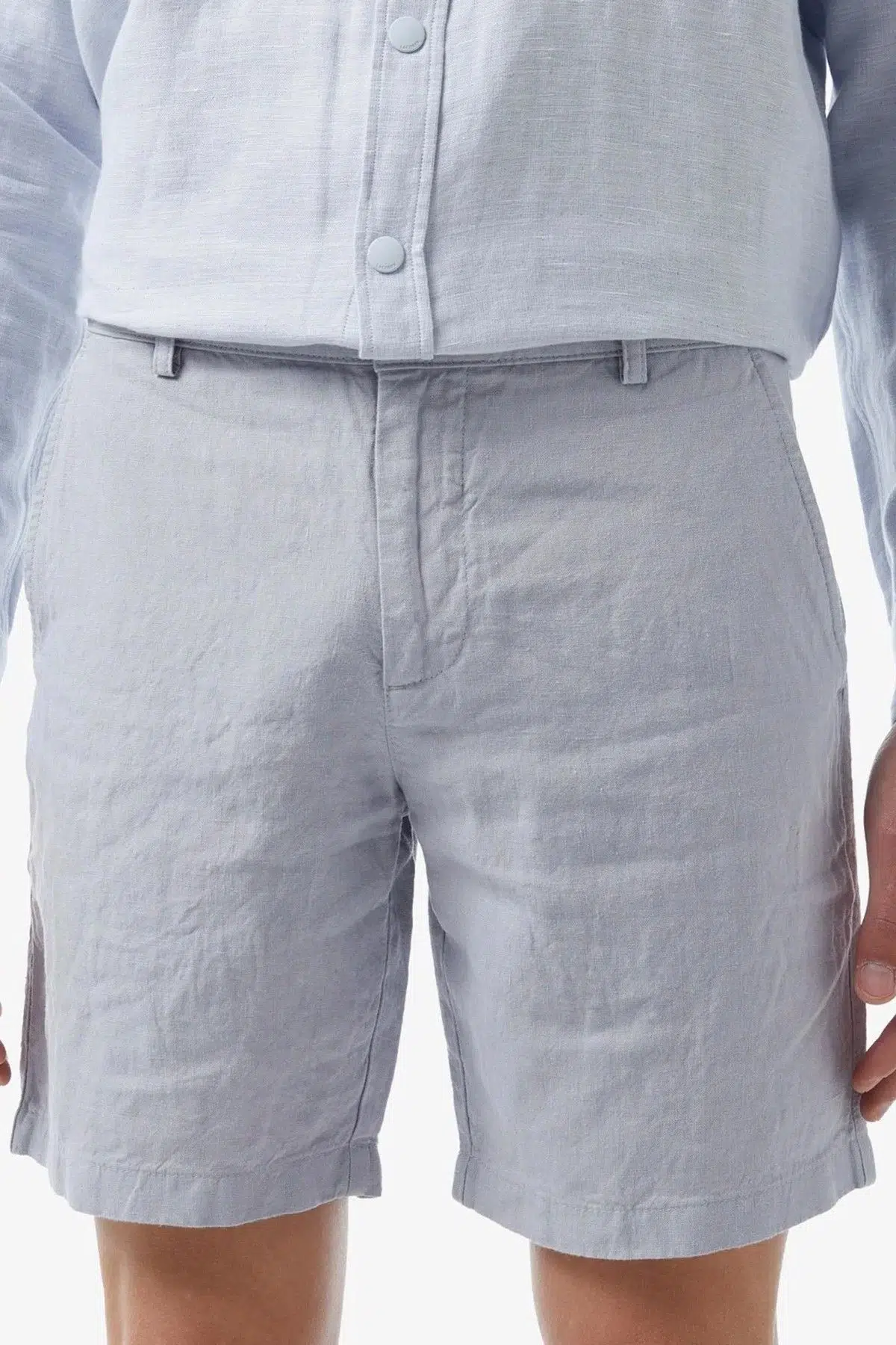 Lacoste Men's Slim Fit Linen Bermuda Shorts Grey Erkek Dar Kesim Keten Şort Gri