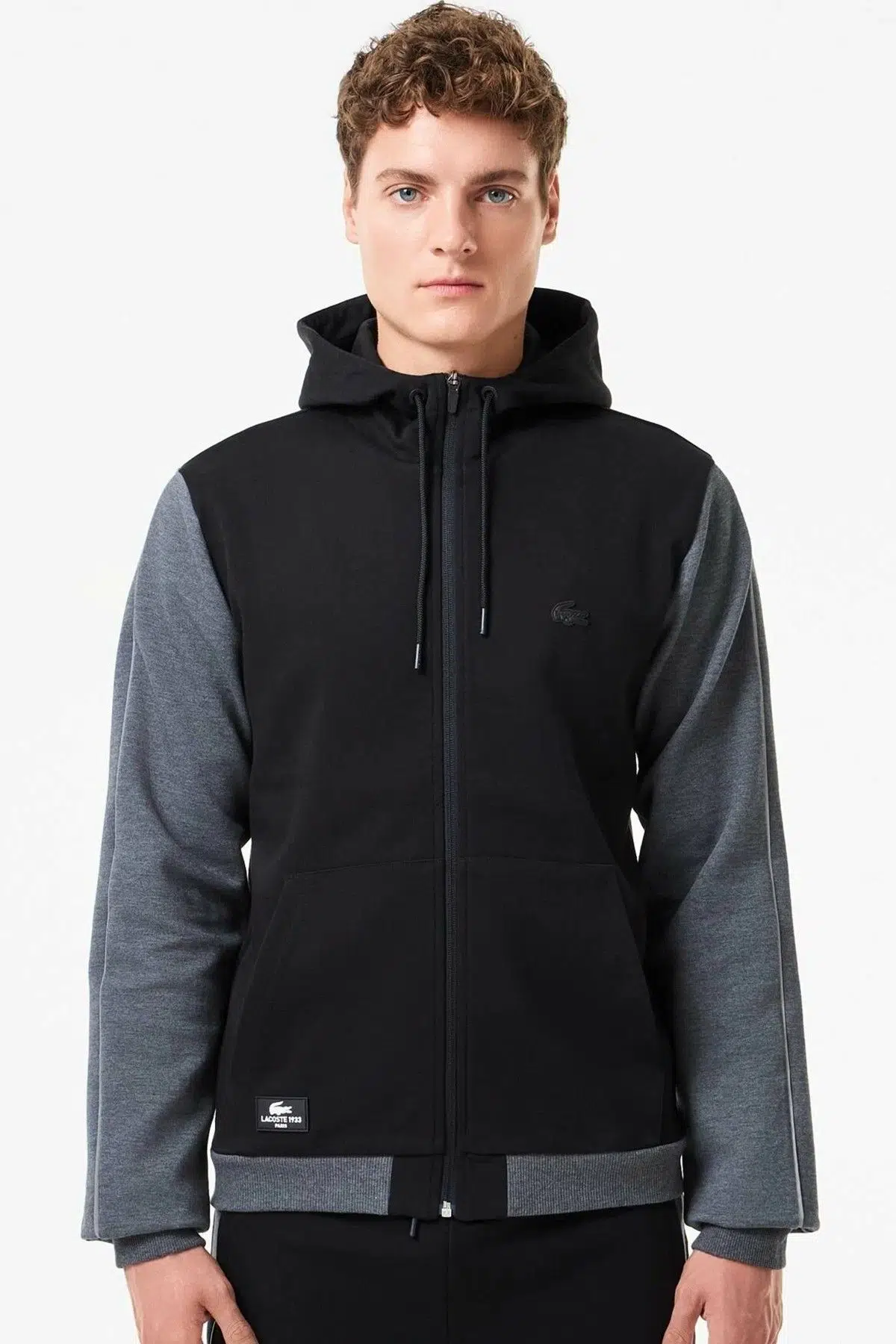 Lacoste Mens Full Zip Slim Fit Hoodie Erkek Slim Fit Kapüşonlu Sweatshirt Siyah