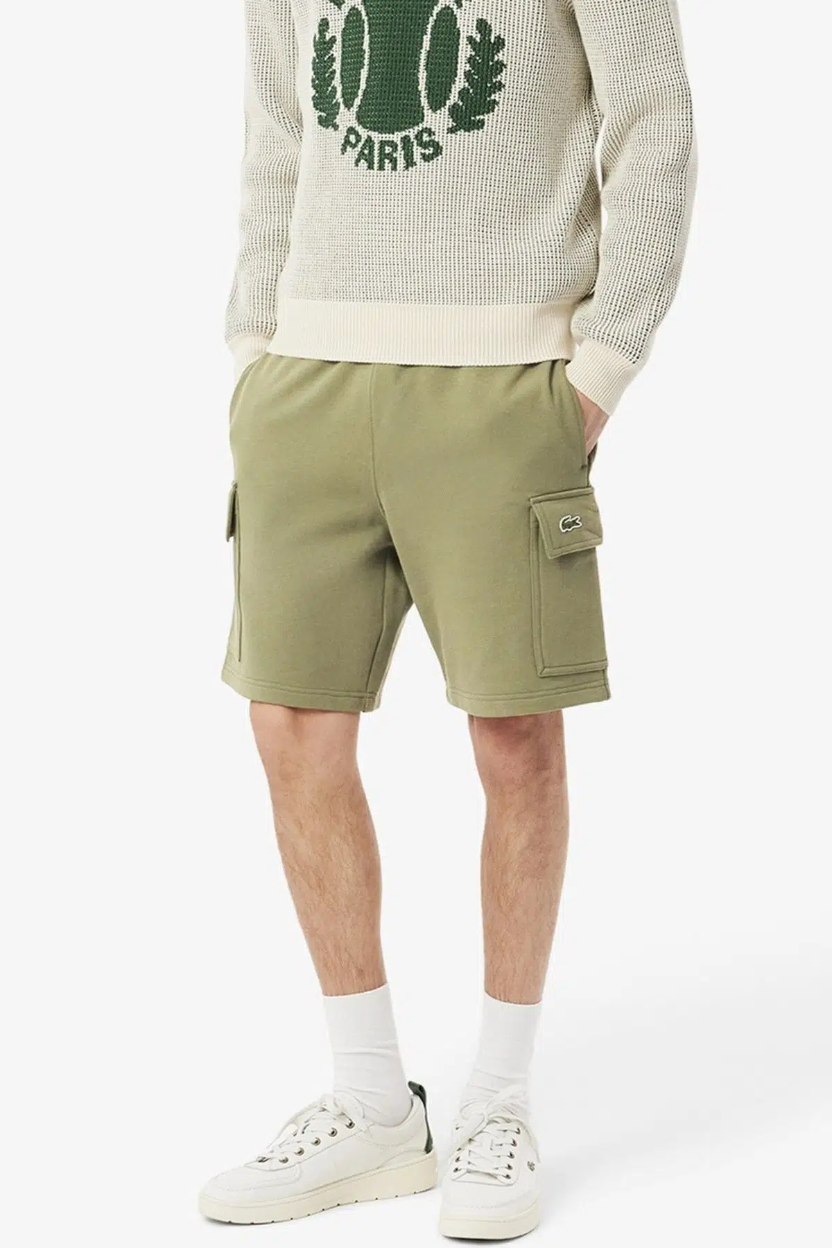 Lacoste Mens Reguler Fit Cotton Fleece Cargo Shorts Erkek Kargo Cepli Pamuk Şort Yeşil