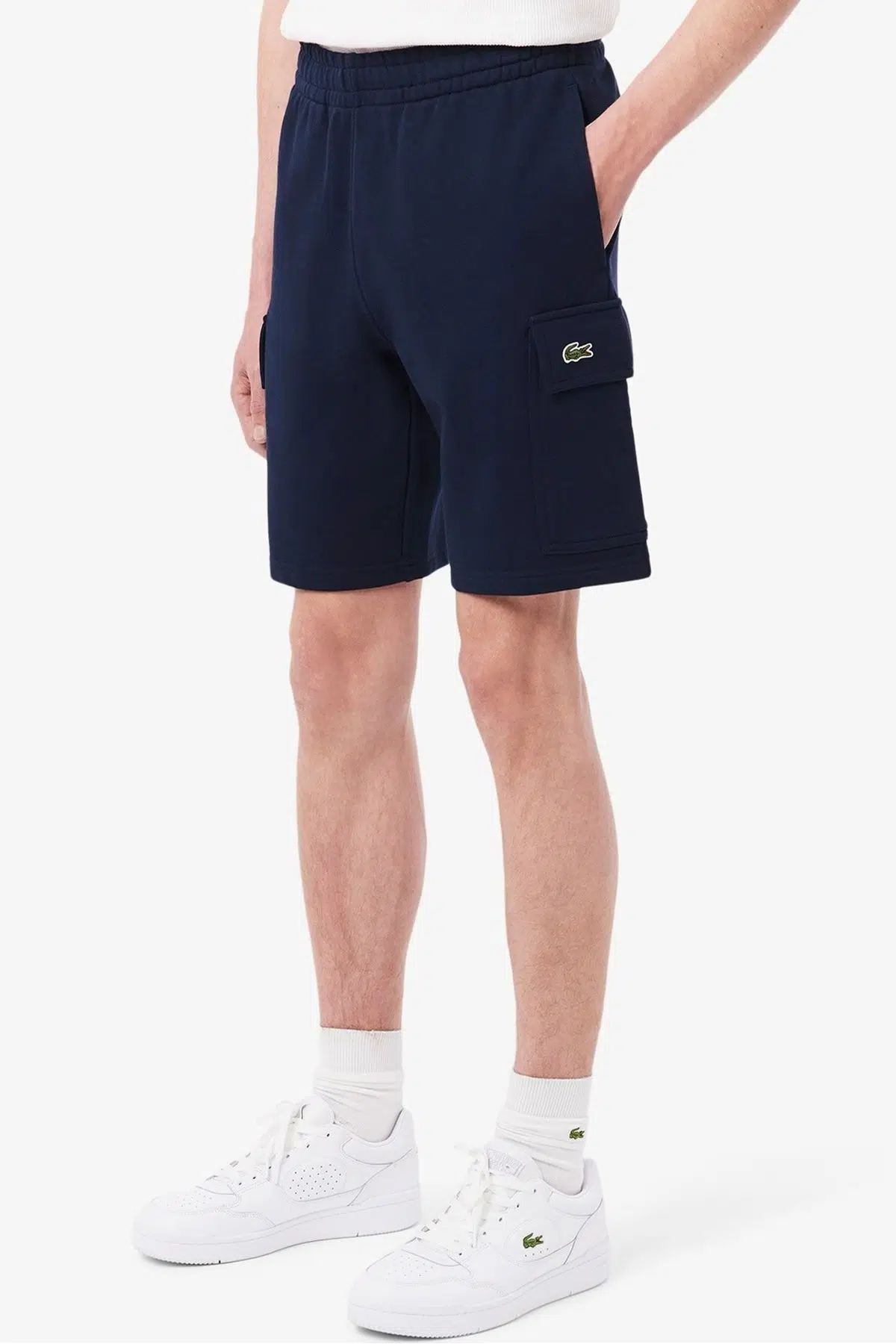 Lacoste Mens Reguler Fit Cotton Fleece Cargo Shorts Erkek Kargo Cepli Pamuk Şort Lacivert