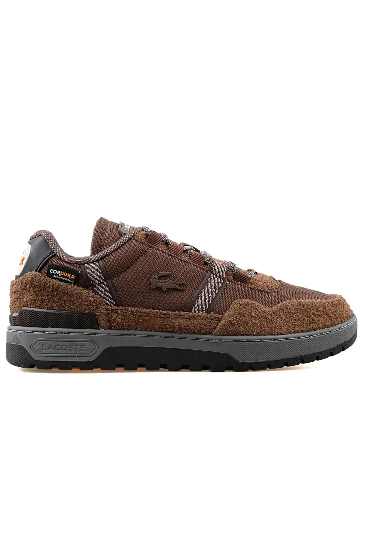 748SMA0.0377B8 Lacoste Mens T-Clip Winter Cordura 224 1 SMA Sneaker Günlük Spor Ayakkabı Kahverengi