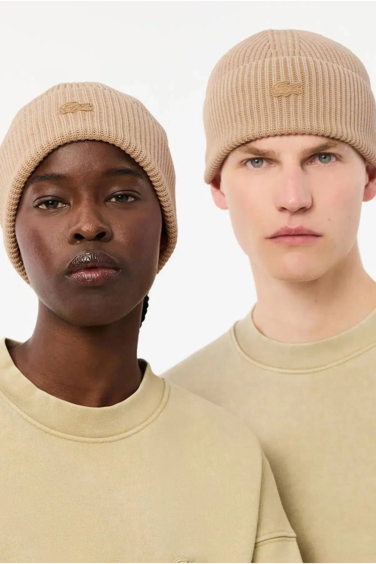 Lacoste Nakış Logolu %100 Cotton Unisex Bere Bej