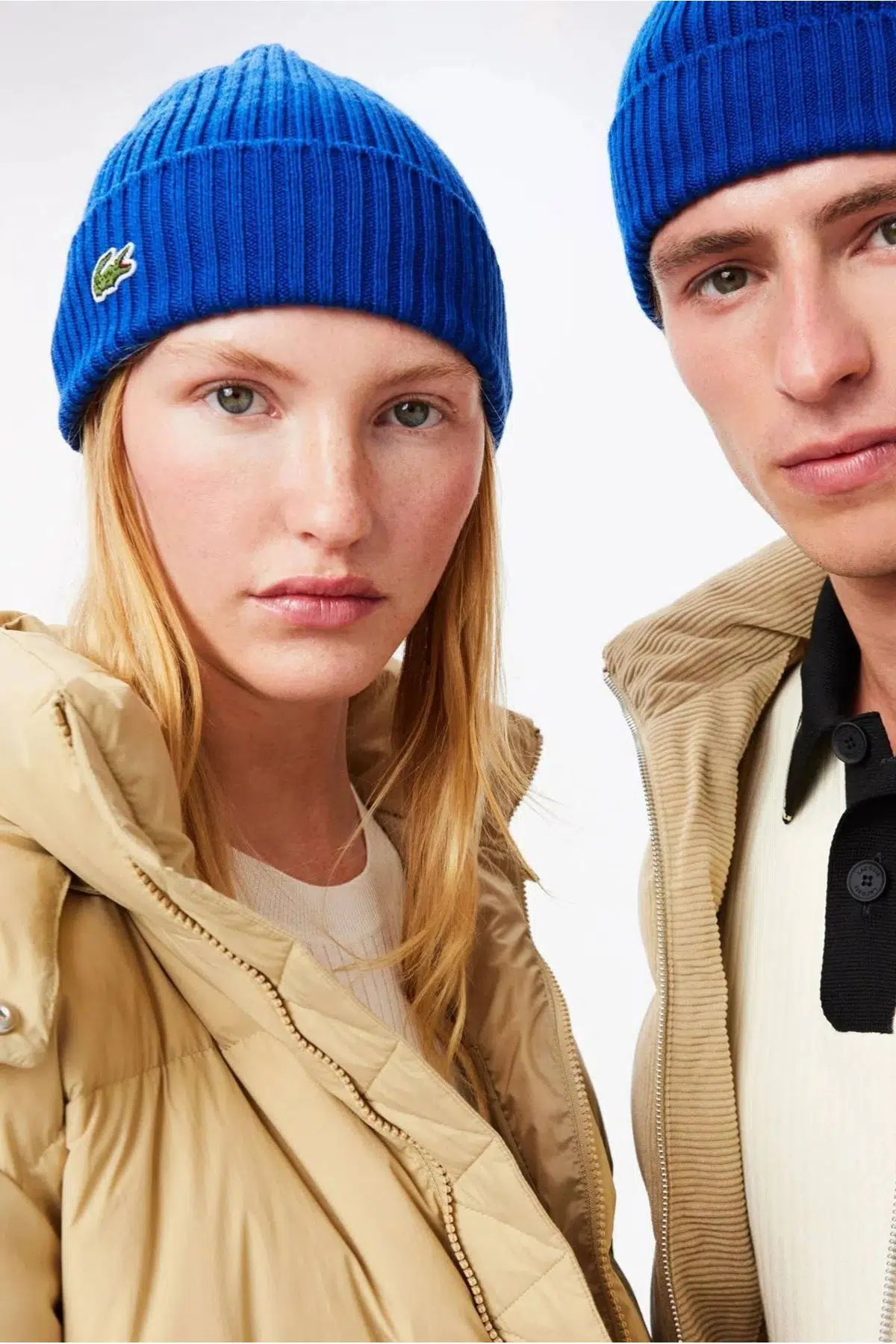 Lacoste Nakış Logolu %100 Yün Unisex Bere Mavi