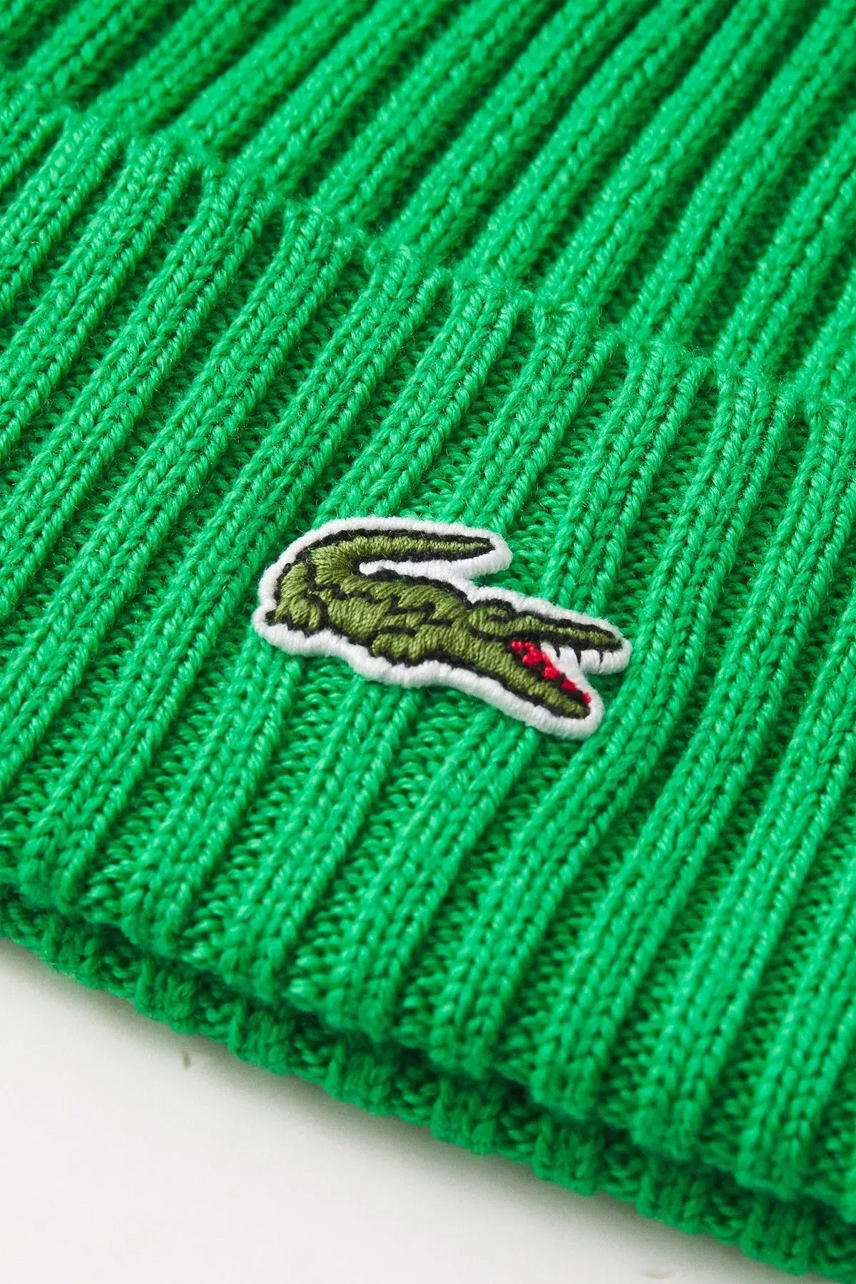 Lacoste Nakış Logolu %100 Yün Unisex Bere Yeşil