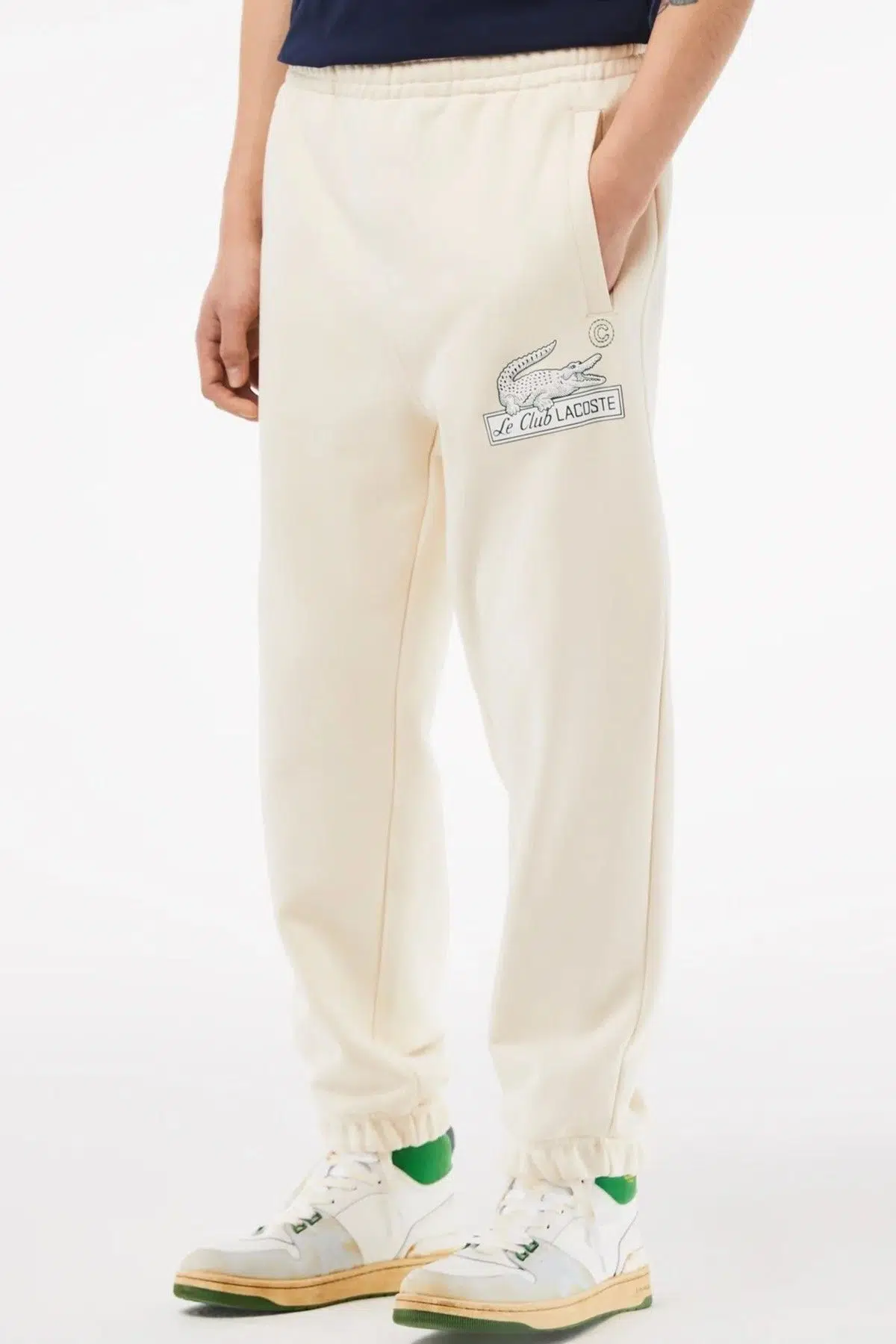 Lacoste Neo Heritage Organic Cotton Relaxed Fit Beige Sweatpants Erkek Rahat Kesim Pamuk Eşofman Altı Bej