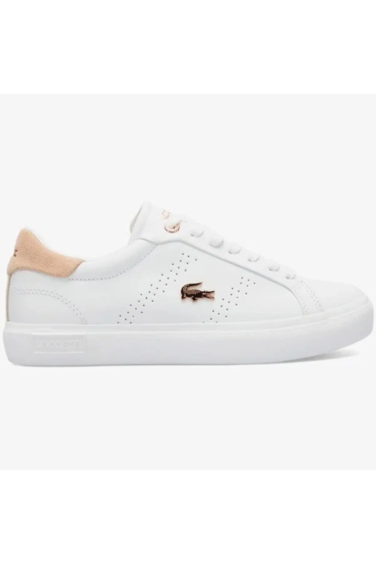 Lacoste Powercourt 2.0 Leather Womens Sneaker Hakiki Deri Kadın Günlük Spor Ayakkabı Beyaz