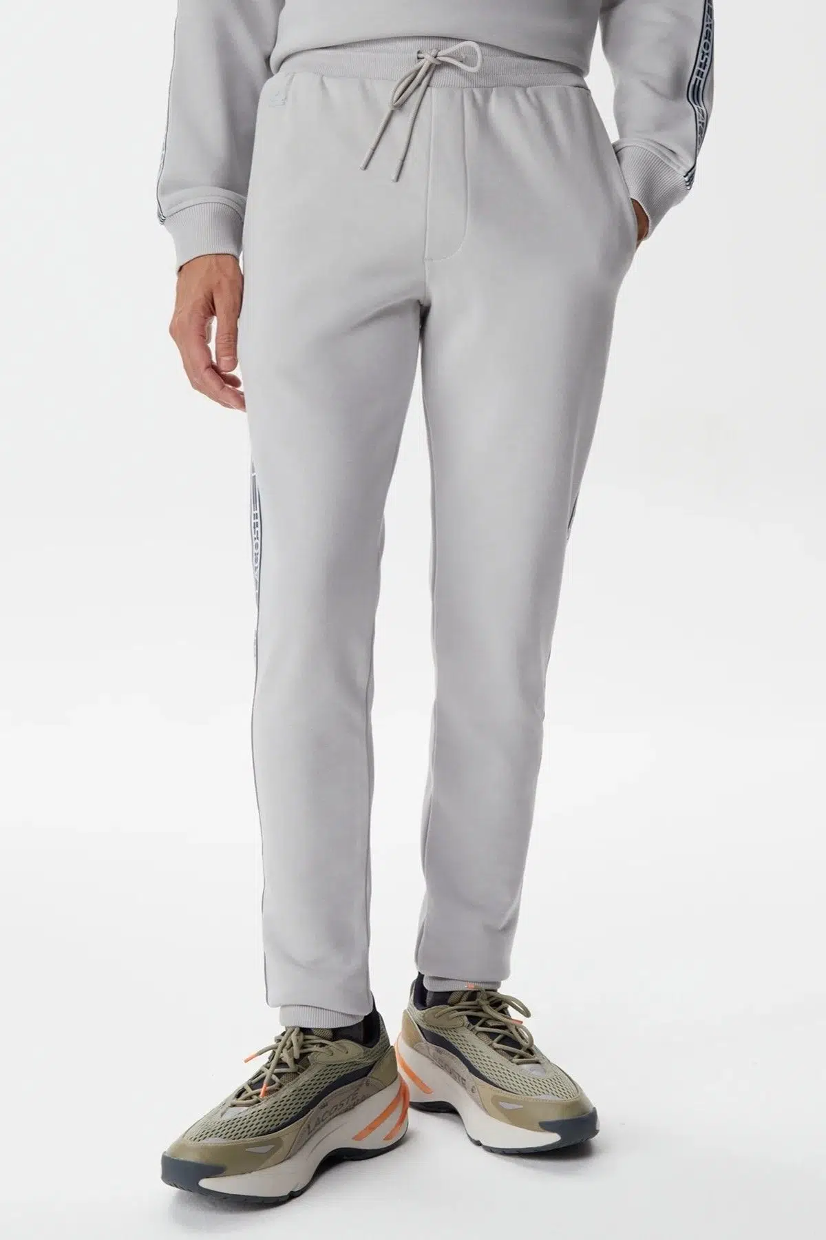 Lacoste Relaxed Fit Pamuklu Baskılı Geniş Kesim Erkek Eşofman Altı Gri