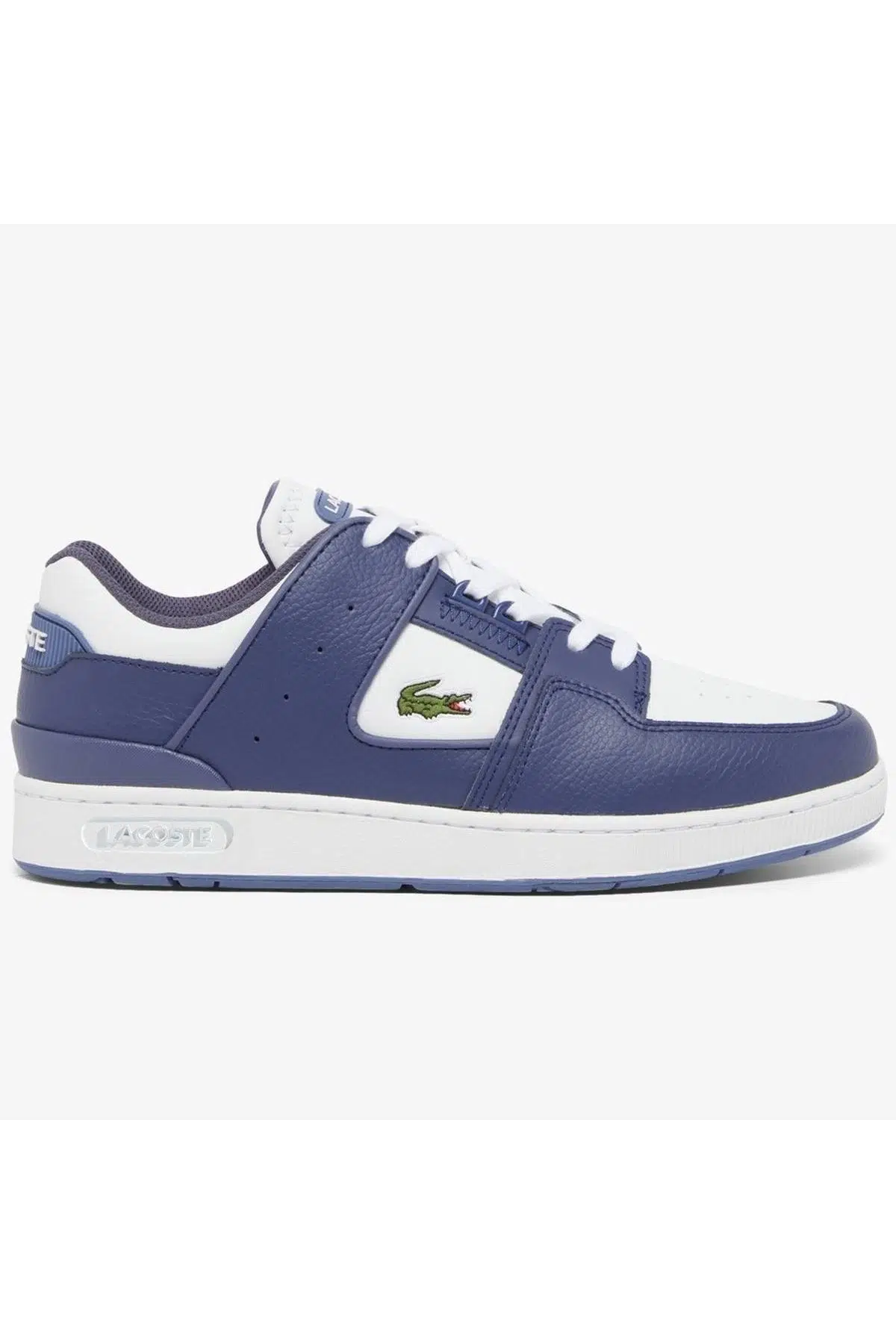 Lacoste Sport Court Cage Leather Mens Blue White Sneaker Hakiki Deri Erkek Günlük Spor Ayakkabı Beyaz