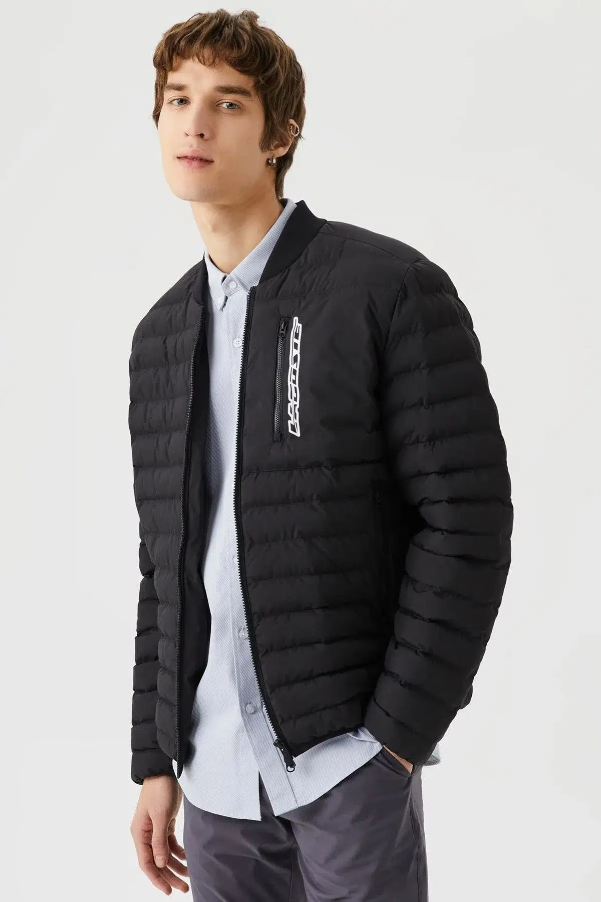Lacoste Kapitone Syntehic Fill Kapitone Jacket Hakim Yaka Erkek Mont Siyah