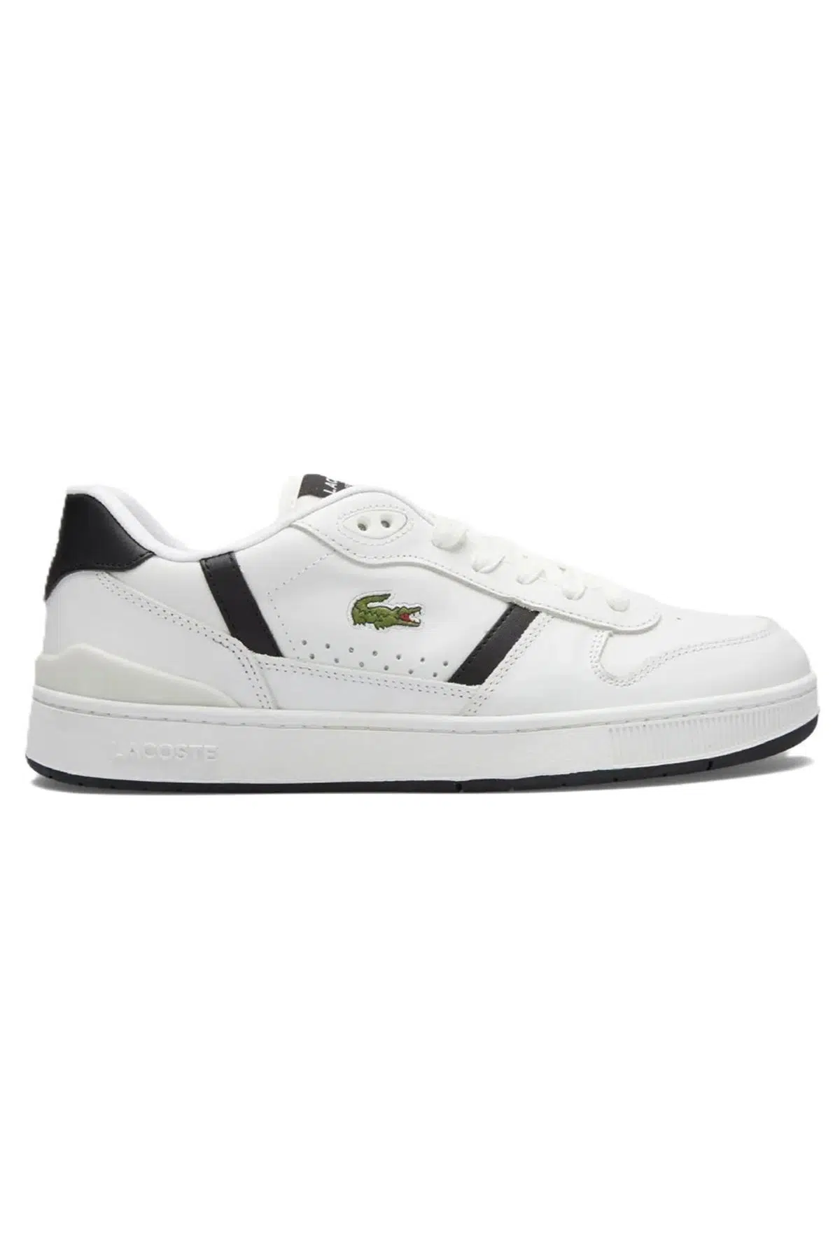 Lacoste T-Clip 225 8 SMA Leather Mens Sneaker Hakiki Deri Günlük Spor Ayakkabı Beyaz Siyah
