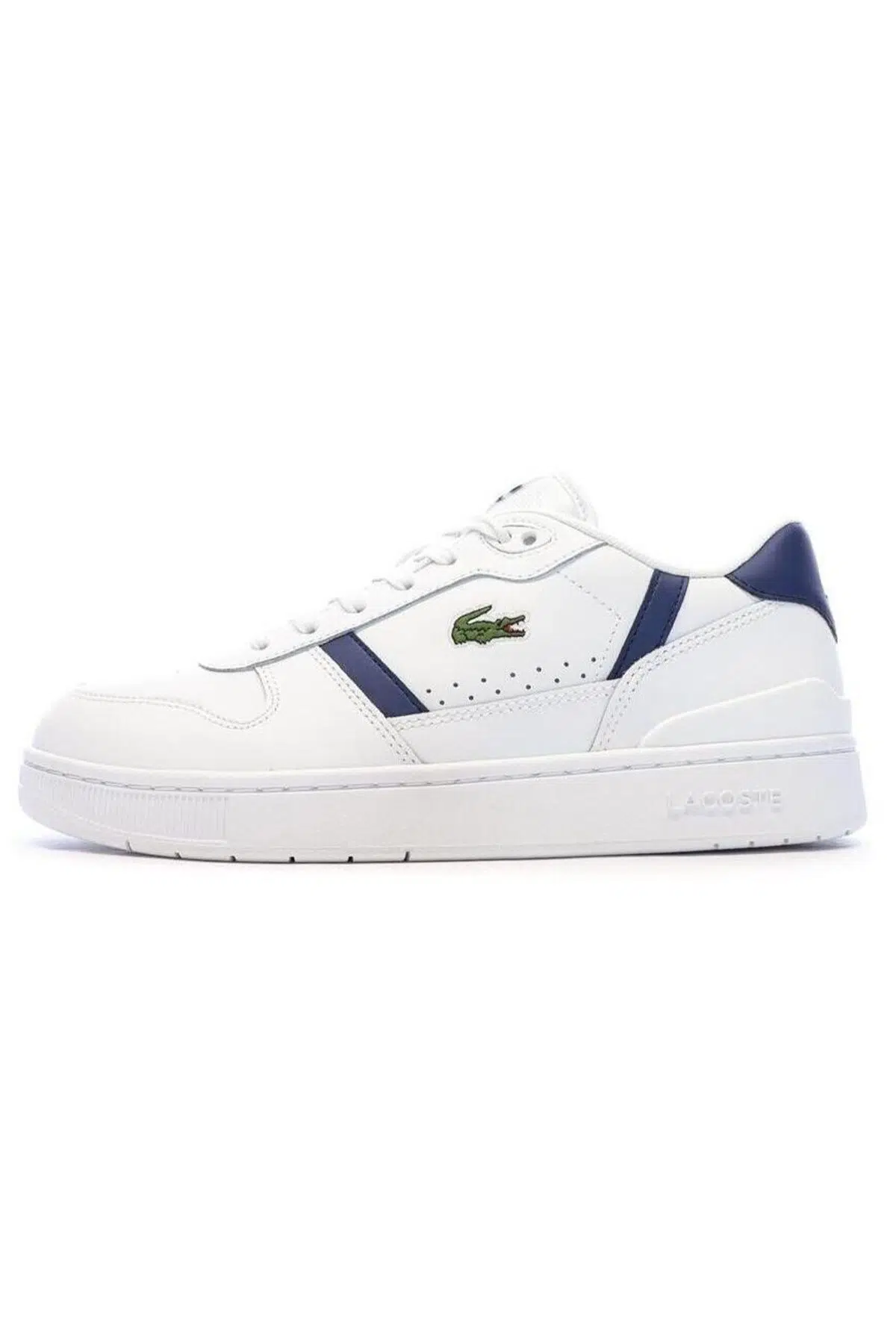 Lacoste T-Clip Leather Mens Sneaker Hakiki Deri Günlük Spor Ayakkabı Beyaz Mavi