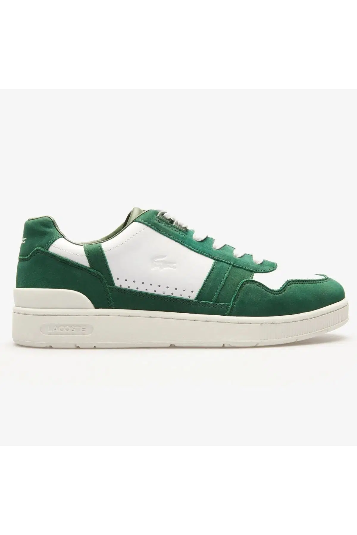 Lacoste T-Clip Leather Mens Sneaker Hakiki Deri Günlük Spor Ayakkabı Beyaz Yeşil