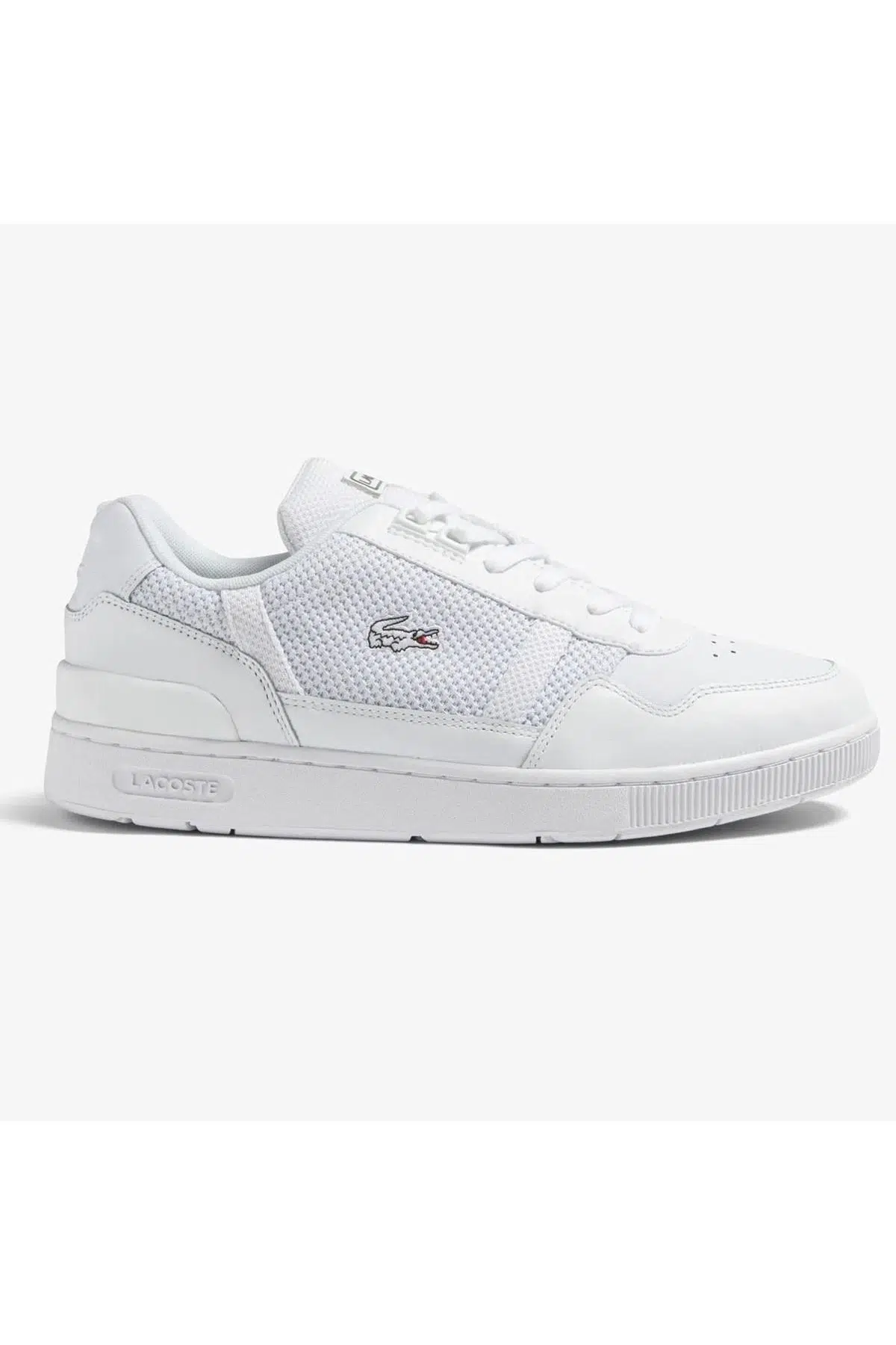 Lacoste T-Clip Piqué Hakiki Deri Teksitl Erkek Beyaz Sneaker