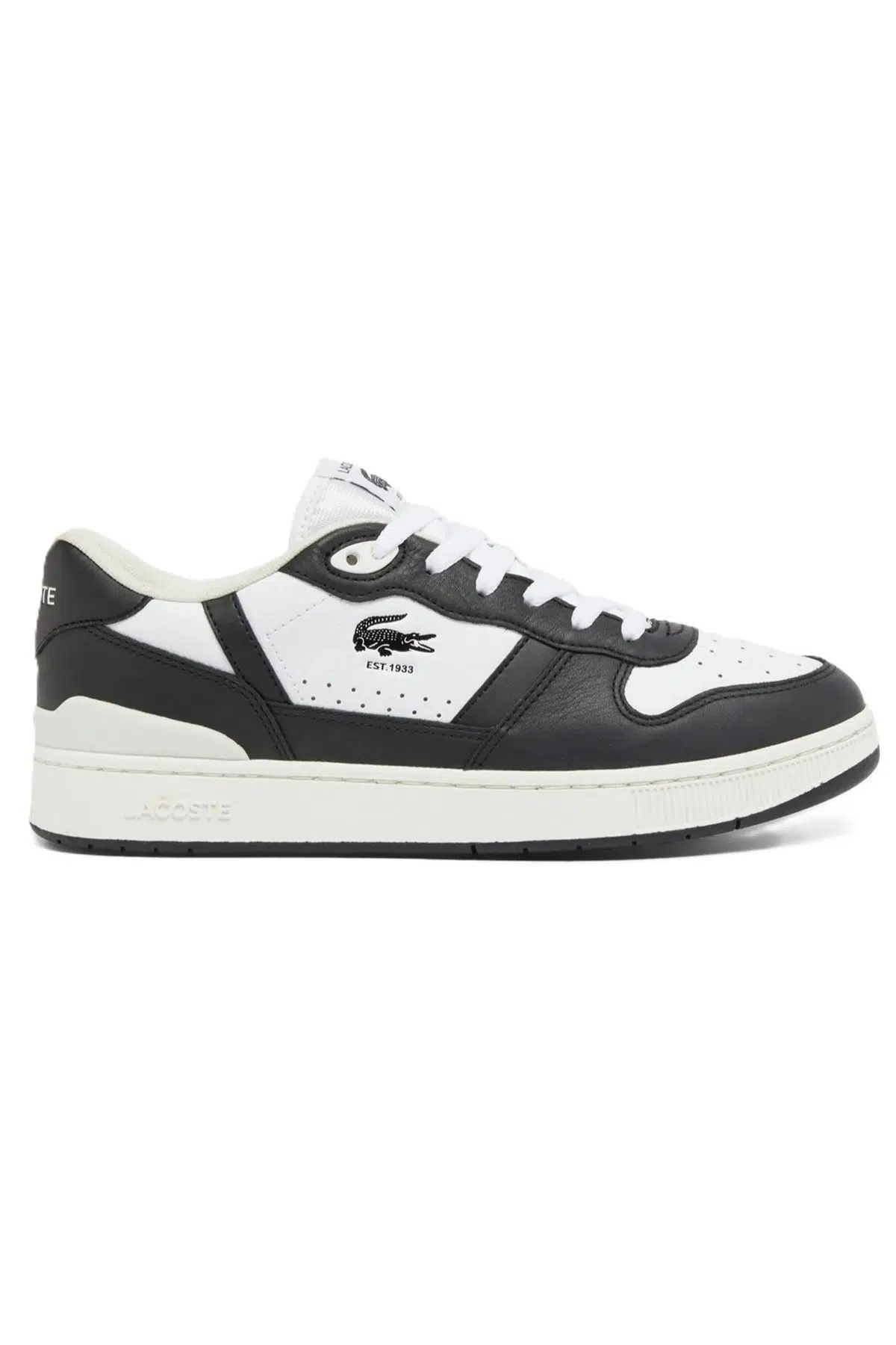 Lacoste T-Clip Set Leather Mens Sneaker Hakiki Deri Erkek Günlük Spor Ayakkabı Beyaz Siyah