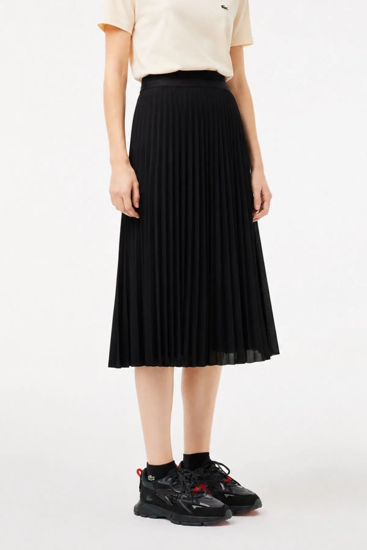 Lacoste Women's Pleated Skirt Pileli Kadın Etek Siyah