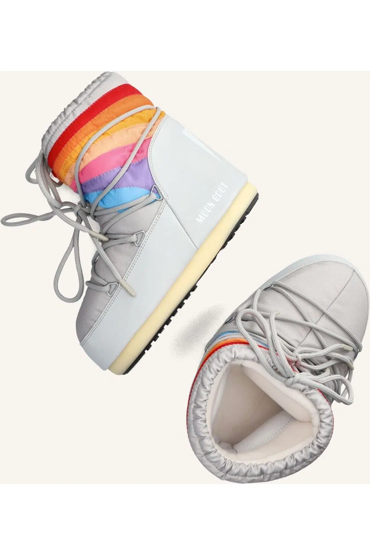 Moon Boot Mb Icon Rainbow Gray Snowboot Gökkuşağı Renkli Kadın Kısa Bot Gri