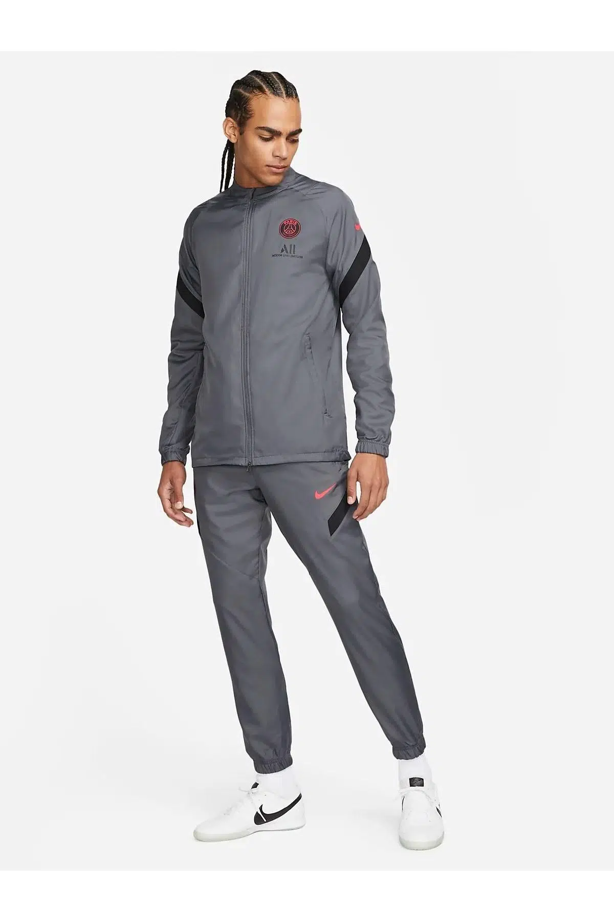 Nike Dri Fit Paris Saint Germain Strike Dokuma UCL Eşofman Takımı Gri