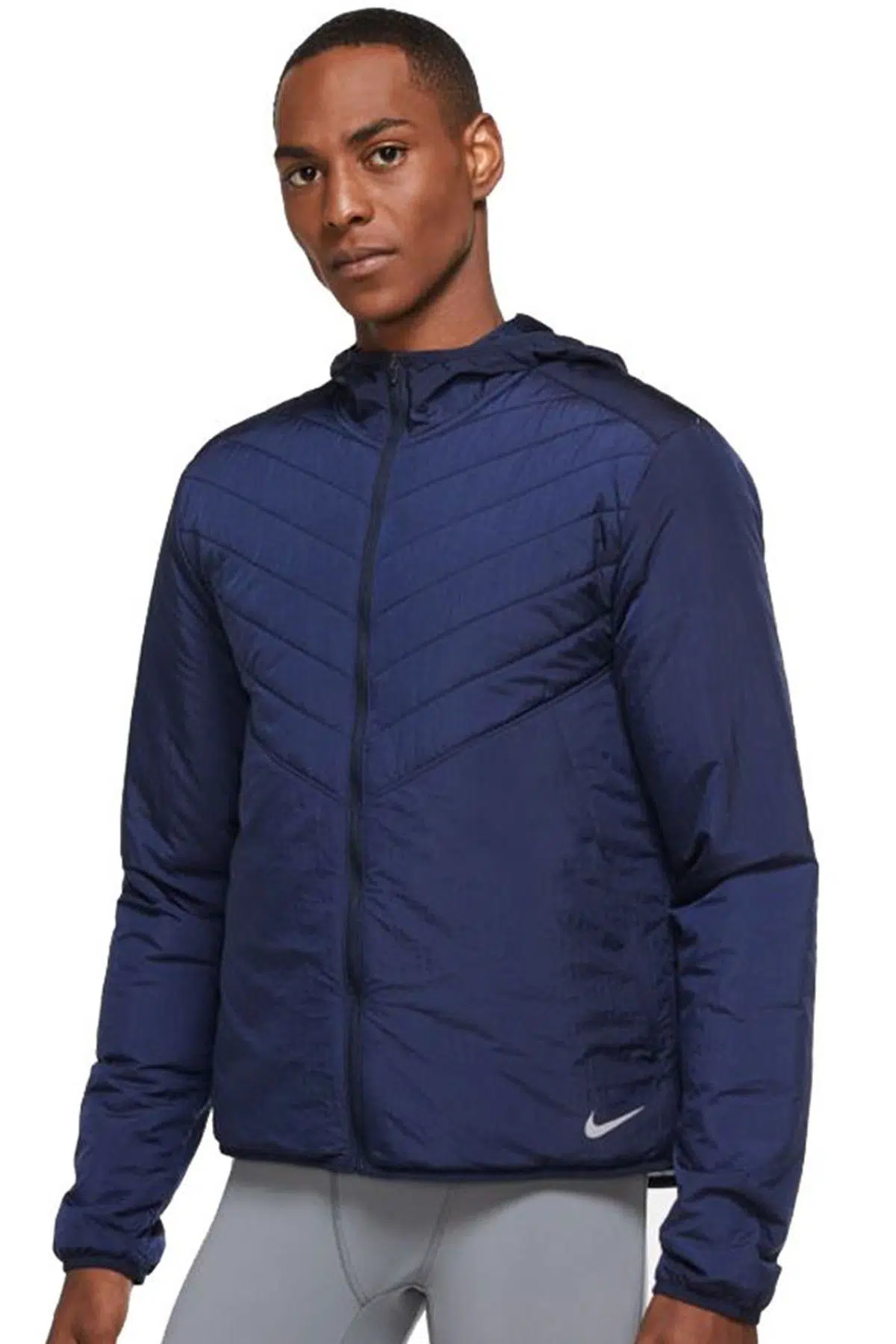 Nike Aero Layer Terma Fit Full Zip Running Jacket Erkek Kapüşonlu Hafif Spor Koşu Ceketi Lacivert