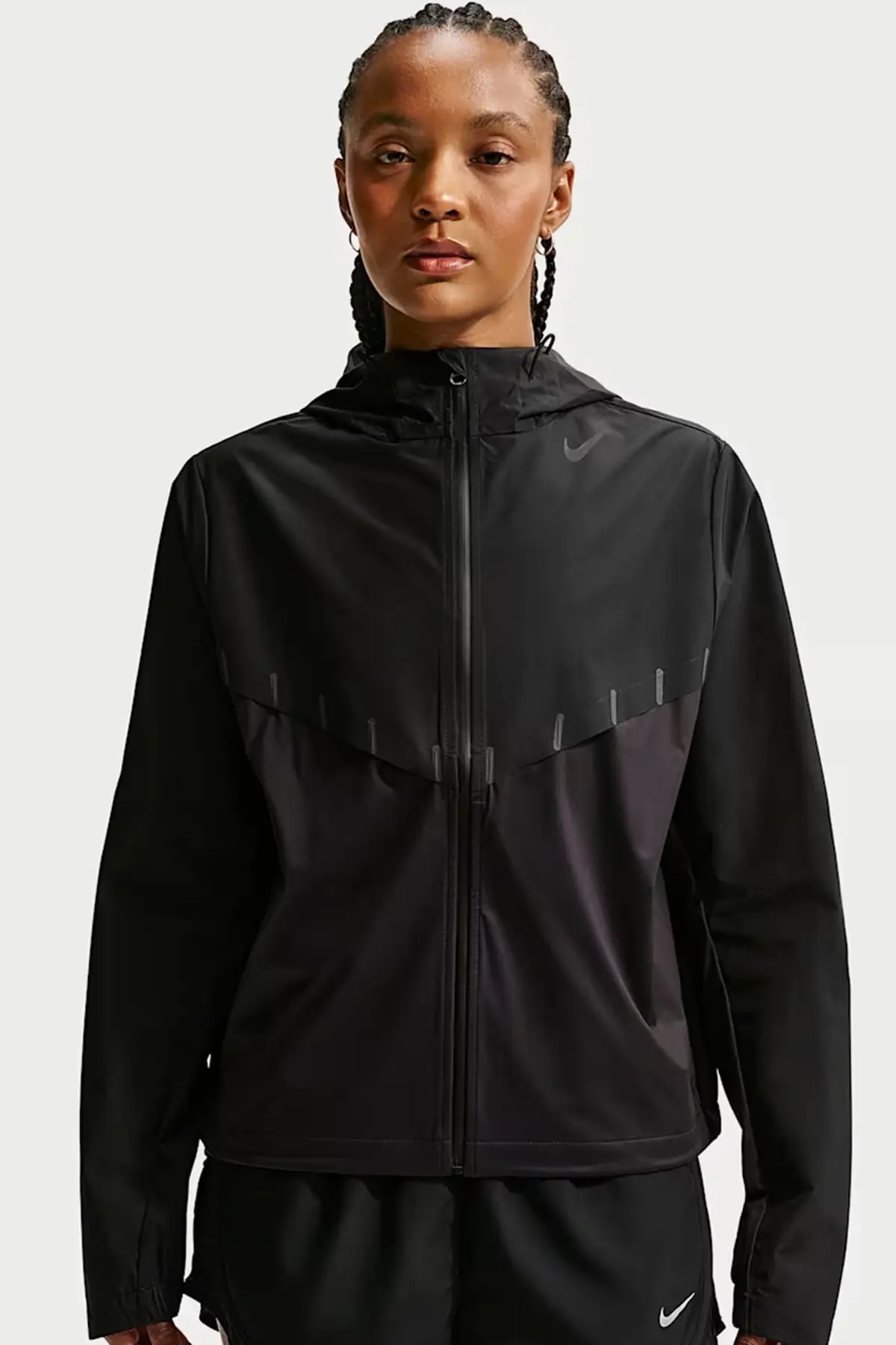 FZ1084-010 Nike Cosmic Peaks Men's Storm Fit ADV Running Jacket Erkek Dokuma Suitici Koşu Yağmurluk Ceket Siyah