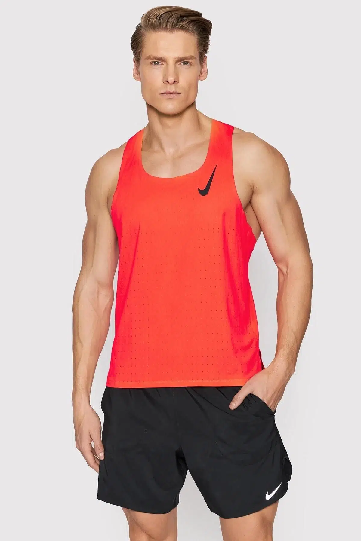 Nike AeroSwift Tank Top Orange Lazer Kesim Turuncu Koşu Atleti