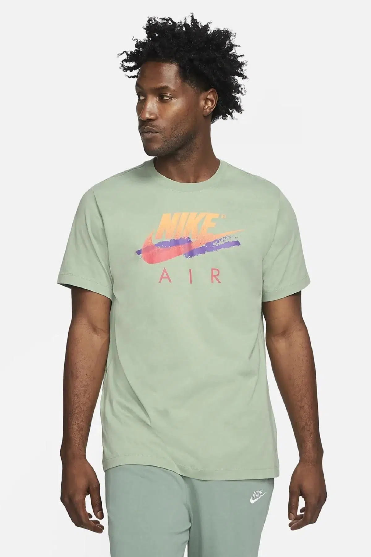 Men's Sportswear DNA Futura T-Shirt Baskılı Pamuklu Yeşil Tişört