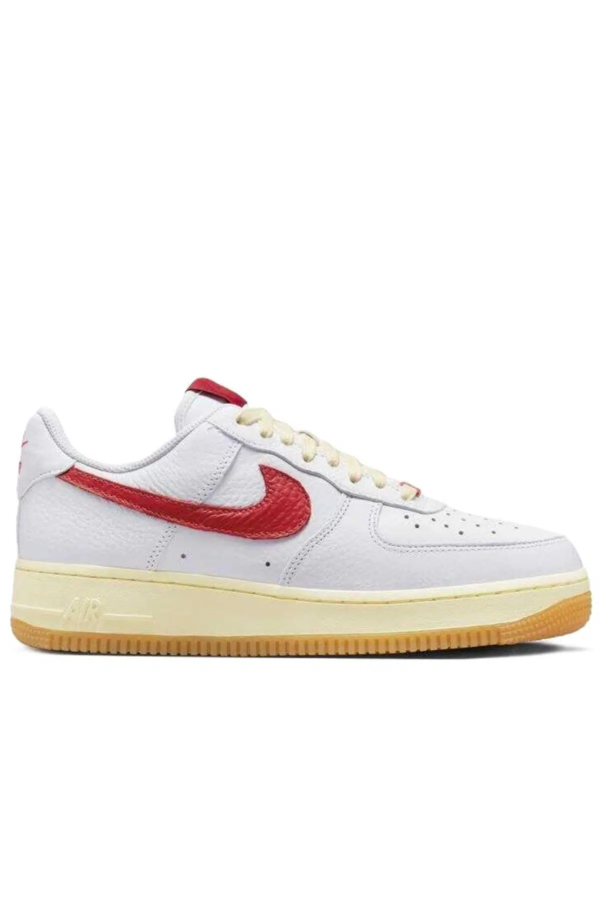 Nike Air Force 1 '07 Leather White Hakiki Deri Unisex Sneaker Ayakkabı Beyaz Kırmızı Swoosh
