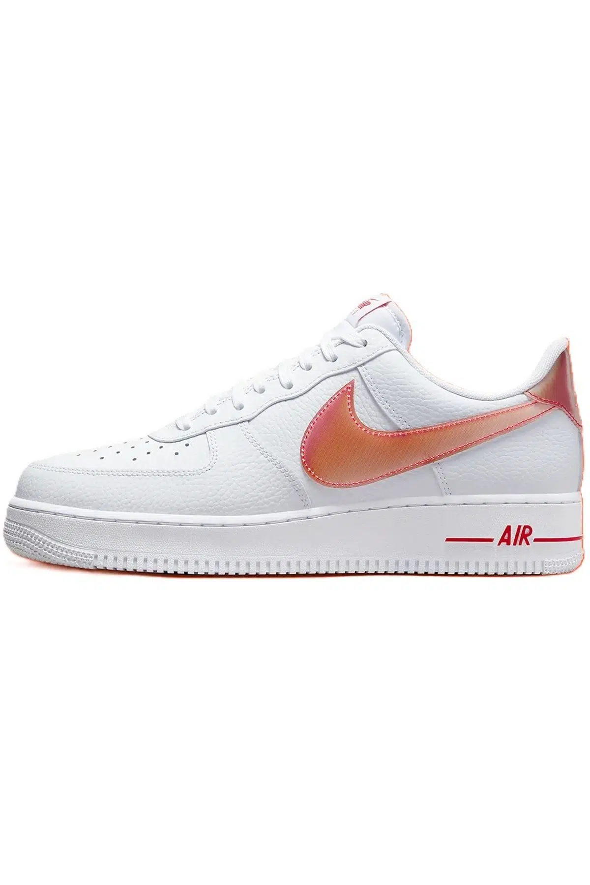 Nike Air Force 1 '07 Jumbo Swoosh Leather Hakiki Deri Erkek Spor Ayakkabı Beyaz Turuncu