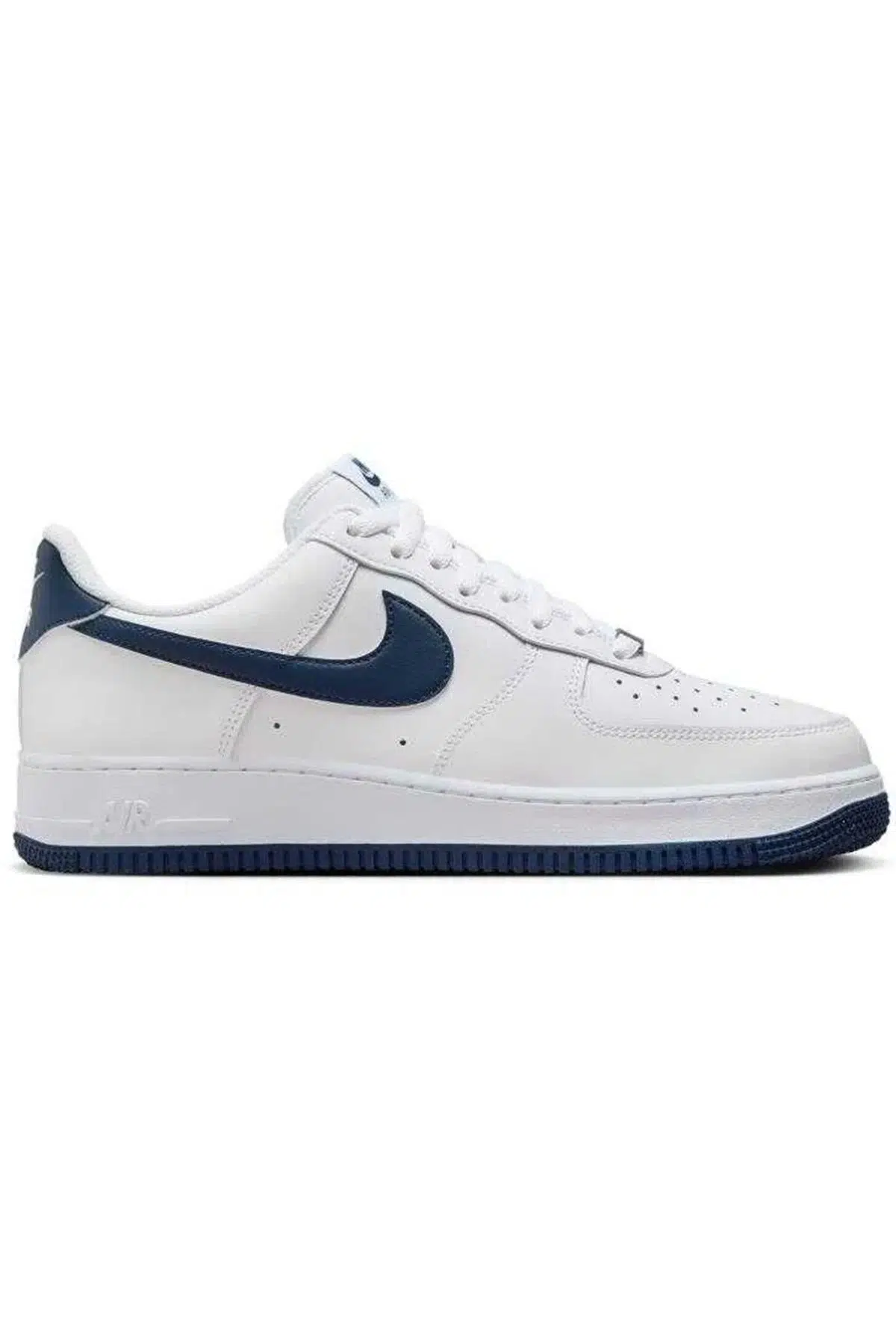 Nike Air Force 1 '07 Leather Mens Sneaker White Hakiki Deri Erkek Günlük Spor Ayakkabı Beyaz-Lacivert