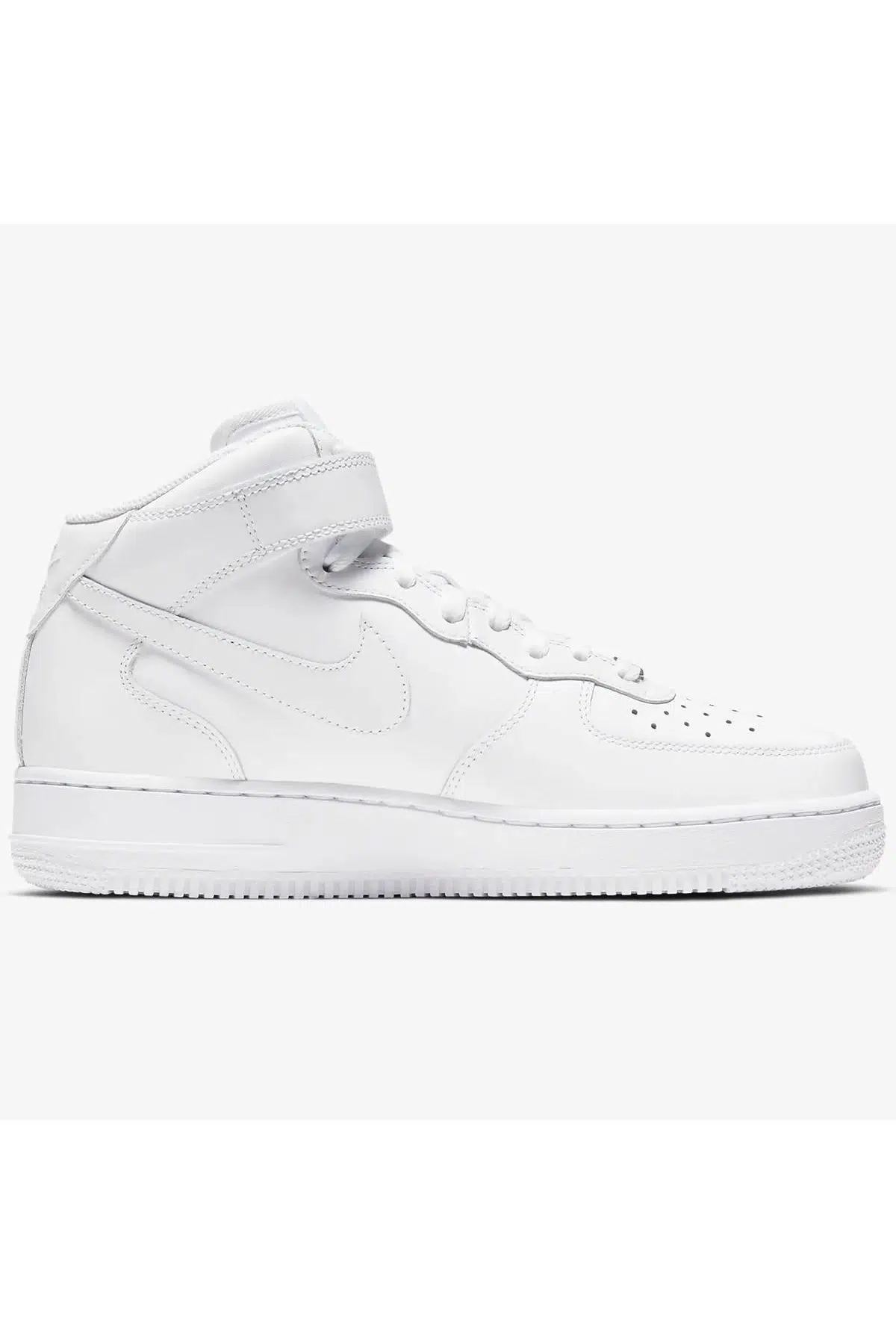 Nike Air Force 1 '07 Mid Leather Unisex Sneaker Hakiki Deri Yüksek Bilek Günlük Spor Ayakkabı Beyaz