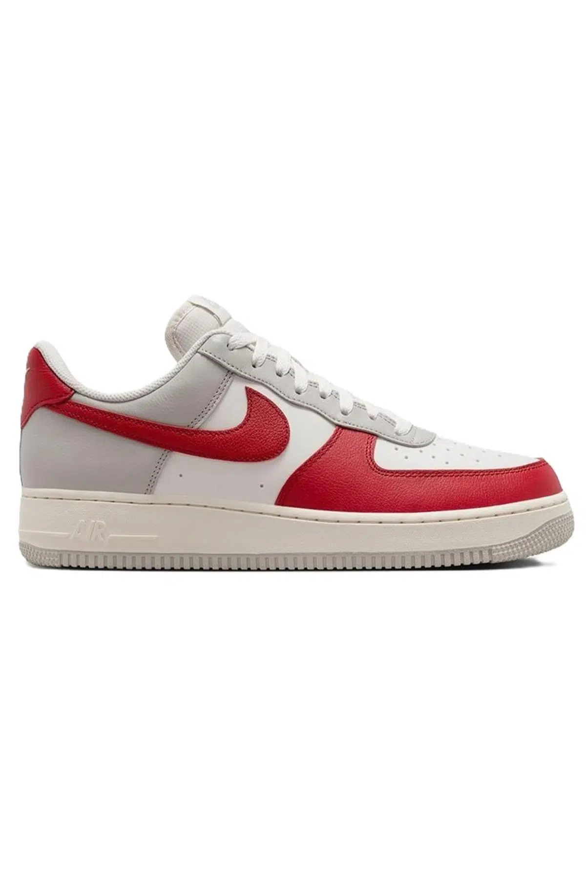 Nike Air Force 1'07 LV8 AF1 Red Toe Unisex Leather Sneaker Hakiki Deri Unisex Günlük Spor Ayakkabı Beyaz