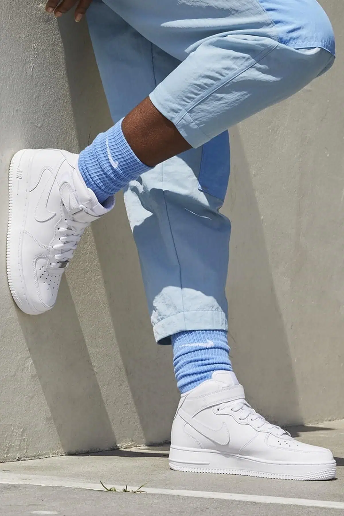 Nike Air Force 1 Mid Leather Unisex Sneaker Hakiki Deri Bilekli Günlük Spor Ayakkabı Beyaz