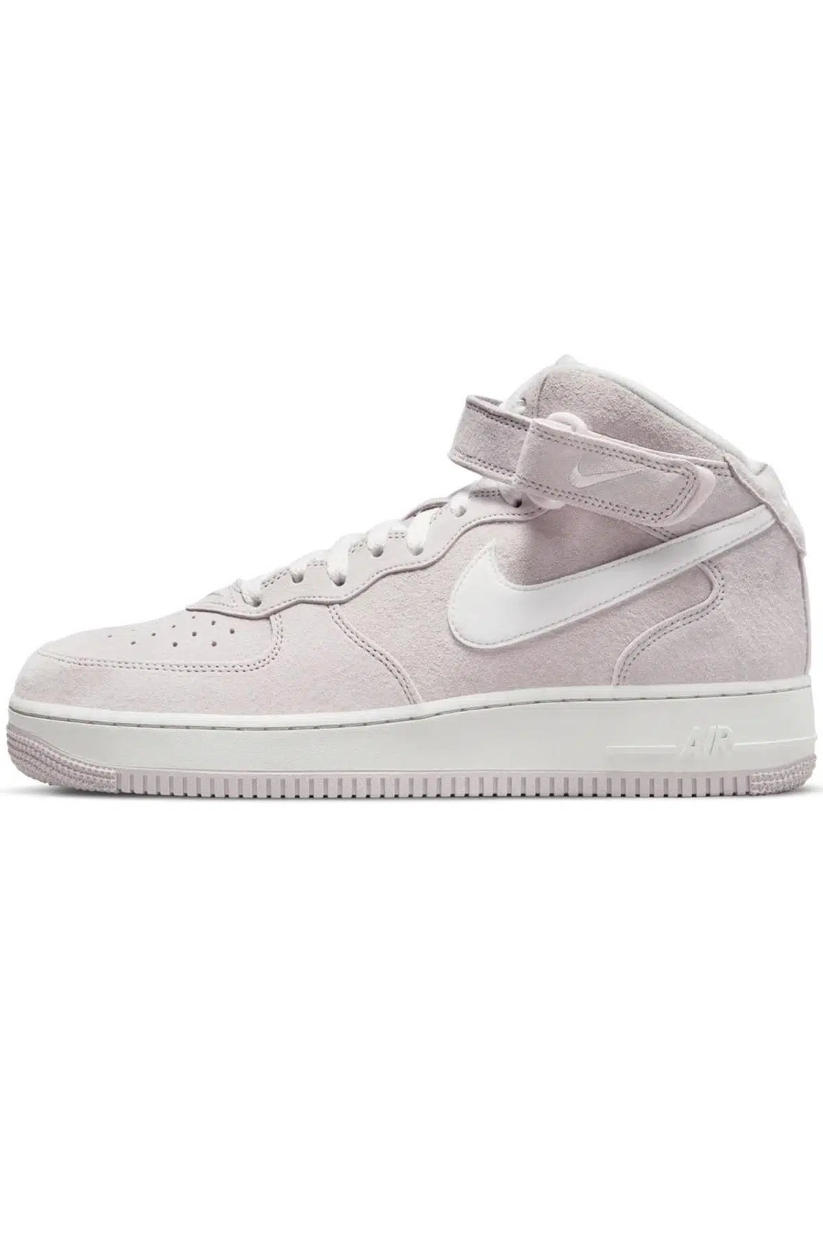 Nike Air Force 1 '07 Mid QS Leather Unisex Sneaker Hakiki Deri Yüksek Bilek Günlük Spor Ayakkabı Beyaz Pembe