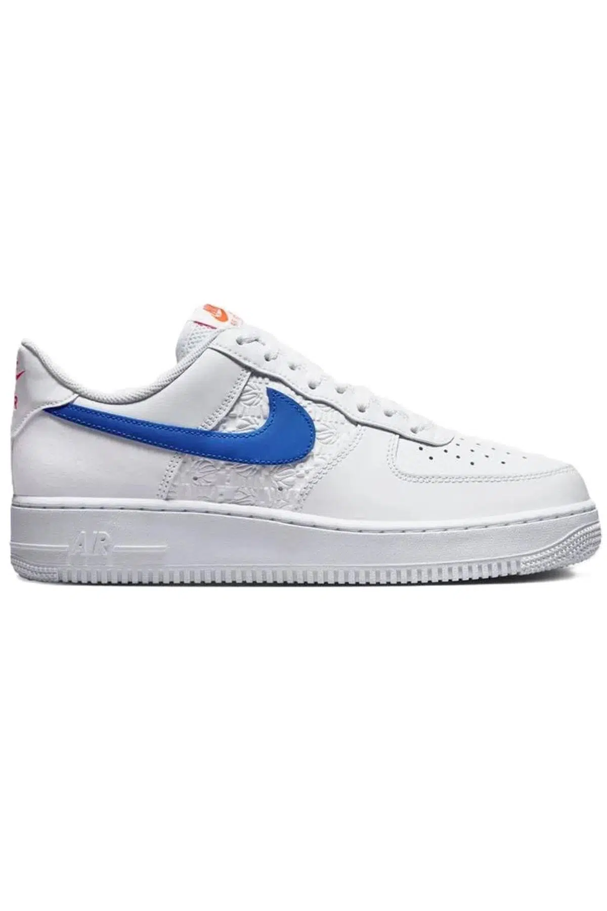 Nike Air Force 1 '07 Erkek Leather Hakiki Deri Sneaker Ayakkabı Beyaz Lacivert Swoosh
