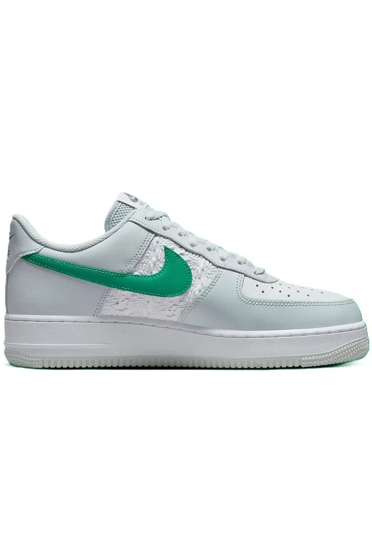 Nike Air Force 1 '07 Unisex Leather Hakiki Deri Sneaker Erkek Ayakkabı Beyaz Yeşil Swoosh