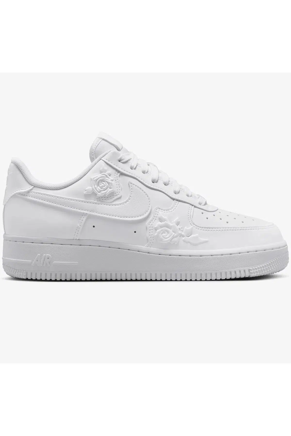 Nike Air Force 1 AF1 07 Rose Pattern Unisex Leather Sneaker Güldesenli Hakiki Deri Günlük Spor Ayakkabı Beyaz 