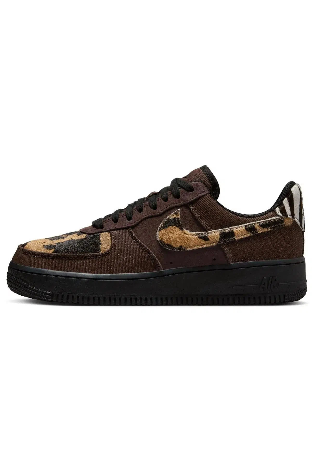 Nike Air Force 1 AF1 1,07 Leopard Print Leather Womens Sneaker Hakiki Deri Günlük Spor Ayakkabı Kahverengi 