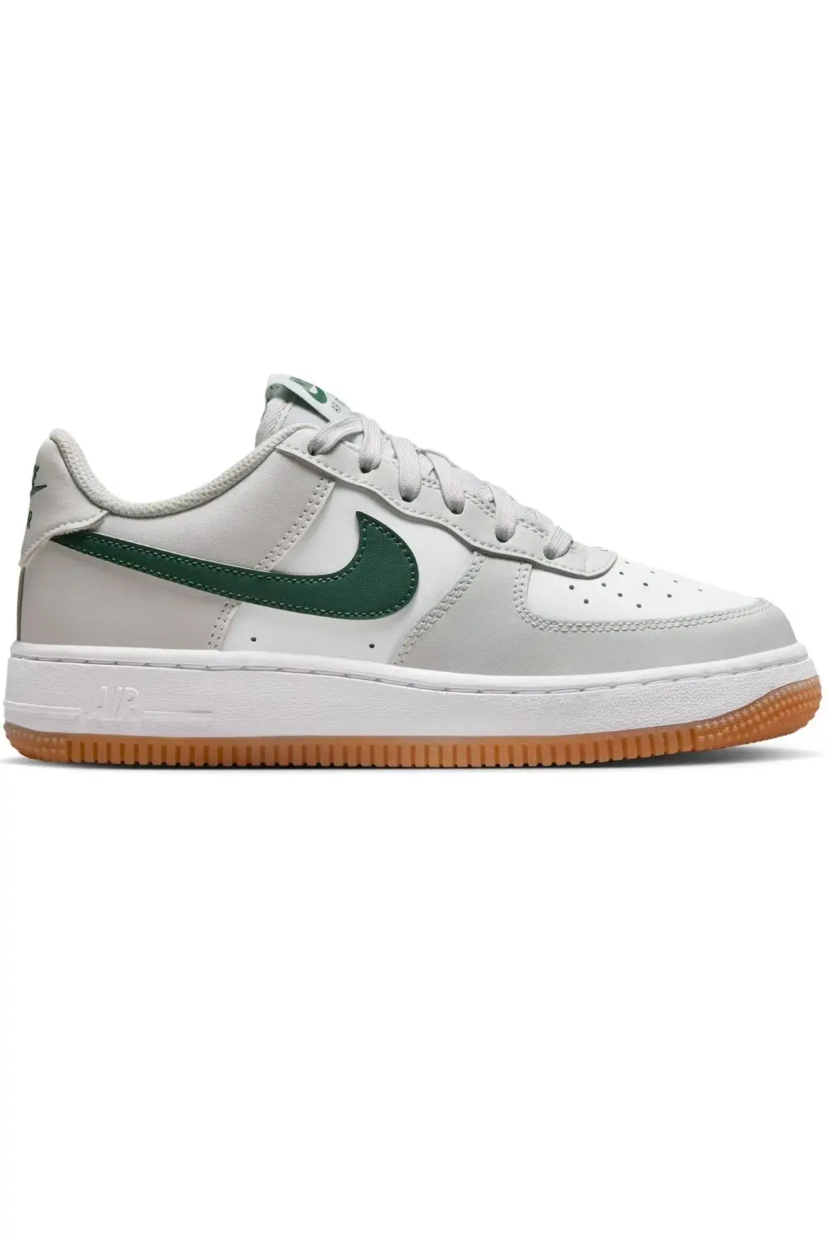 CT3839-007 Nike Air Force 1 AF1 GS Leather Unisex Sneaker Green Swoosh Hakiki Deri Günlük Spor Ayakkabı Beyaz Açık Yeşil