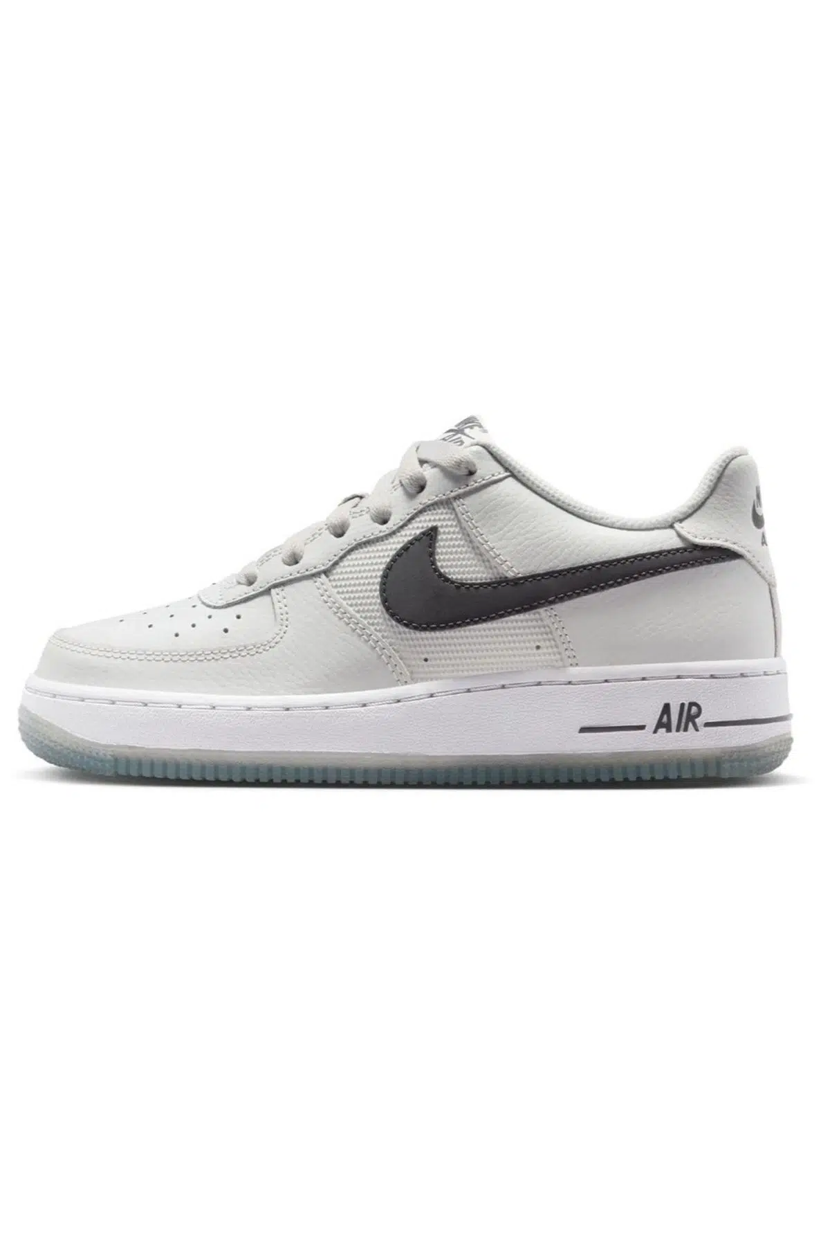 Nike Air Force 1 AF1 GS Leather Unisex Sneaker Hakiki Deri Reflektörlü Günlük Spor Ayakkabı Gri