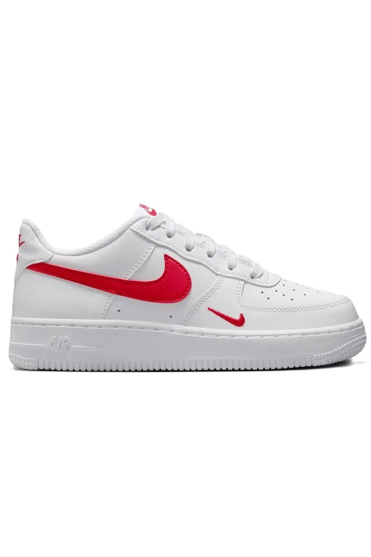 Nike Air Force1 LV 8 AF1 Leather Unisex Sneaker White Hakiki Deri Unisex Günlük Spor Ayakkabı Beyaz Kırmızı