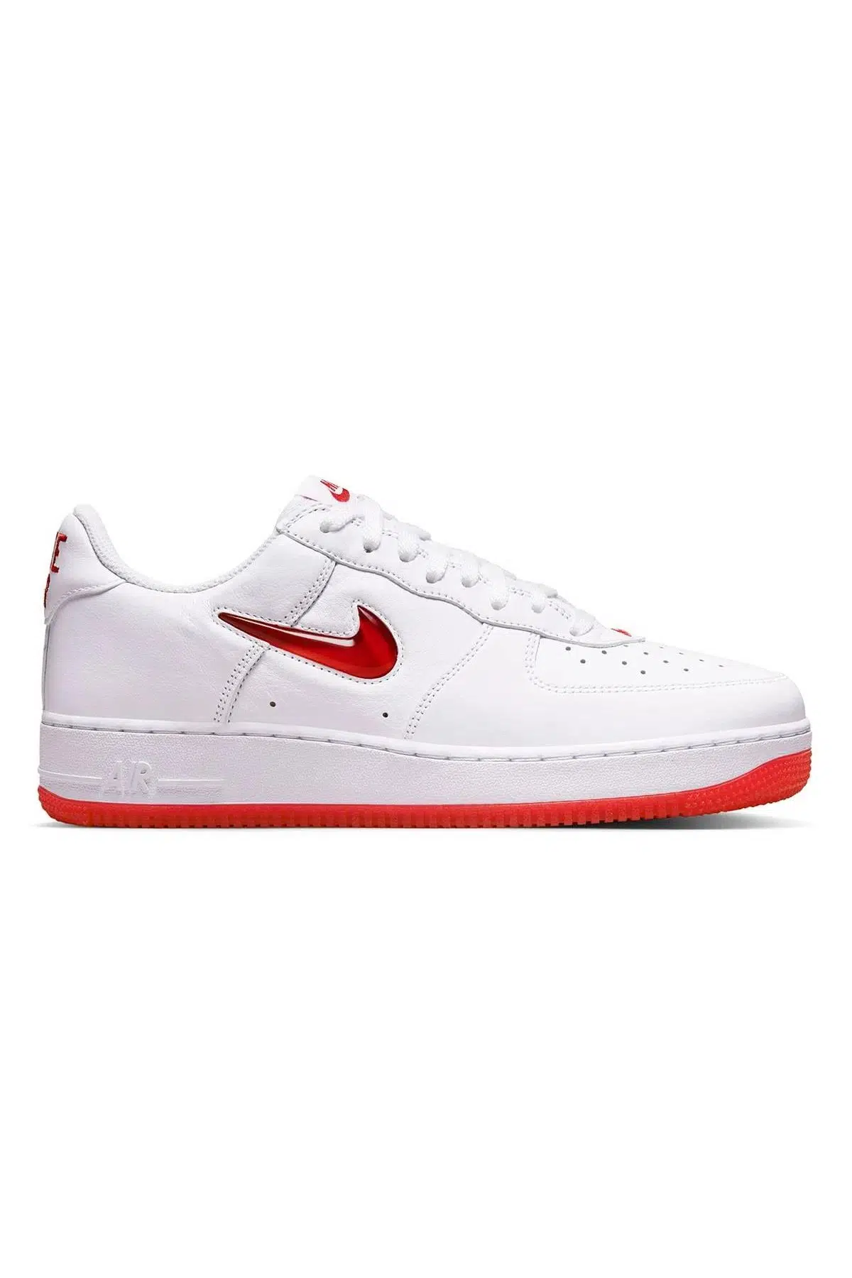 Nike Air Force 1 Low Retro Leather Sneaker Hakiki Deri Erkek Günlük Spor Ayakkabı Beyaz Kırmızı