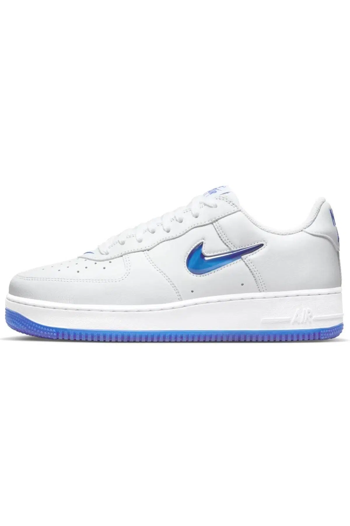 Nike Air Force 1 Low Retro Leather Sneaker Hakiki Deri Erkek Günlük Spor Ayakkabı Beyaz Mavi