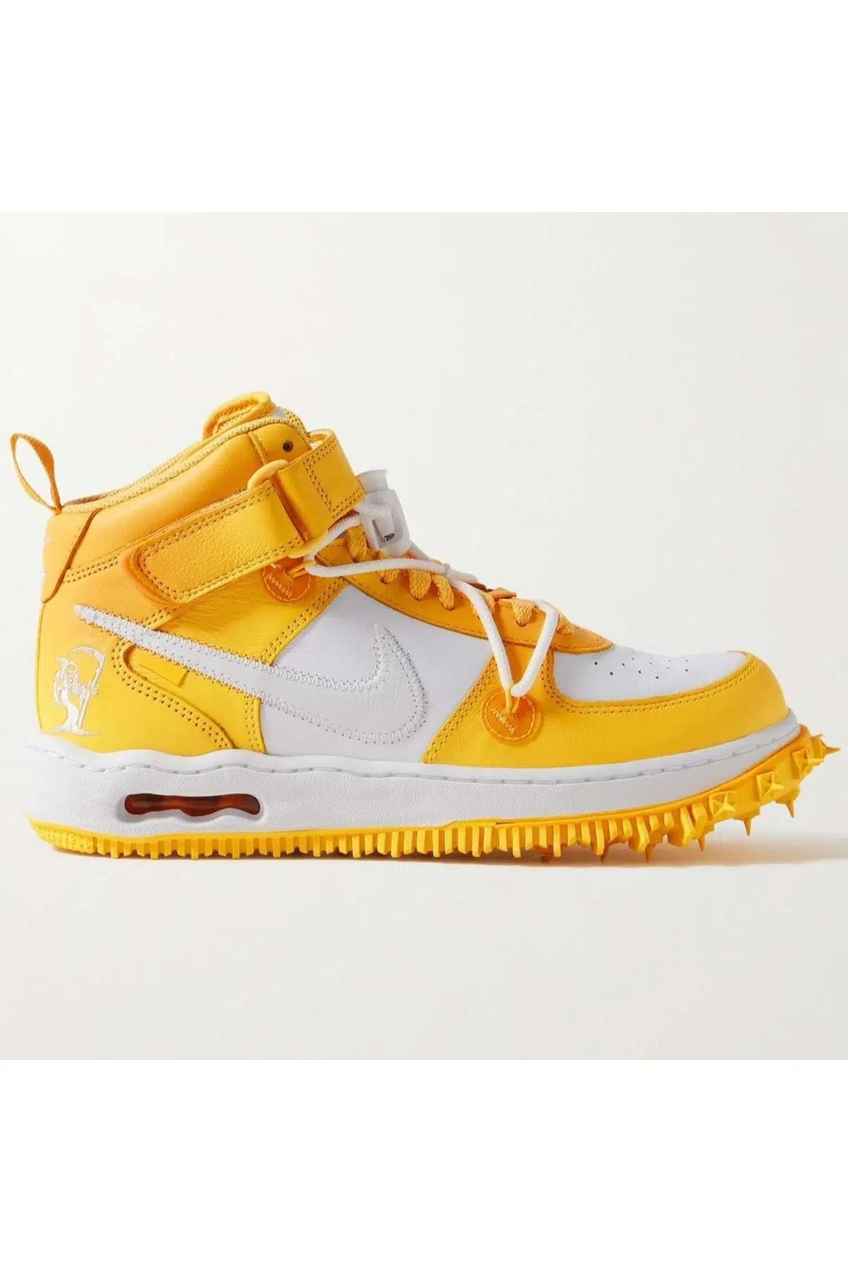 Nike Air Force 1 Mid Off-White SP AF1 Special Series Unisex Leather Sneaker Özel Seri Hakiki Deri Unisex Günlük Spor Ayakkabı Sarı