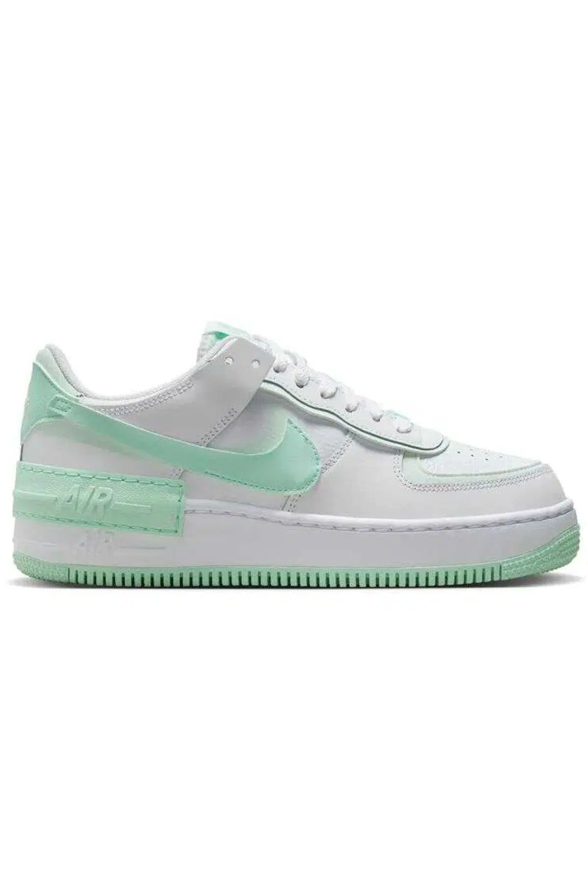 Nike Air Force 1 Shadow Sneaker Unisex Hakiki Deri Günlük Spor Ayakkabı Beyaz Yeşil