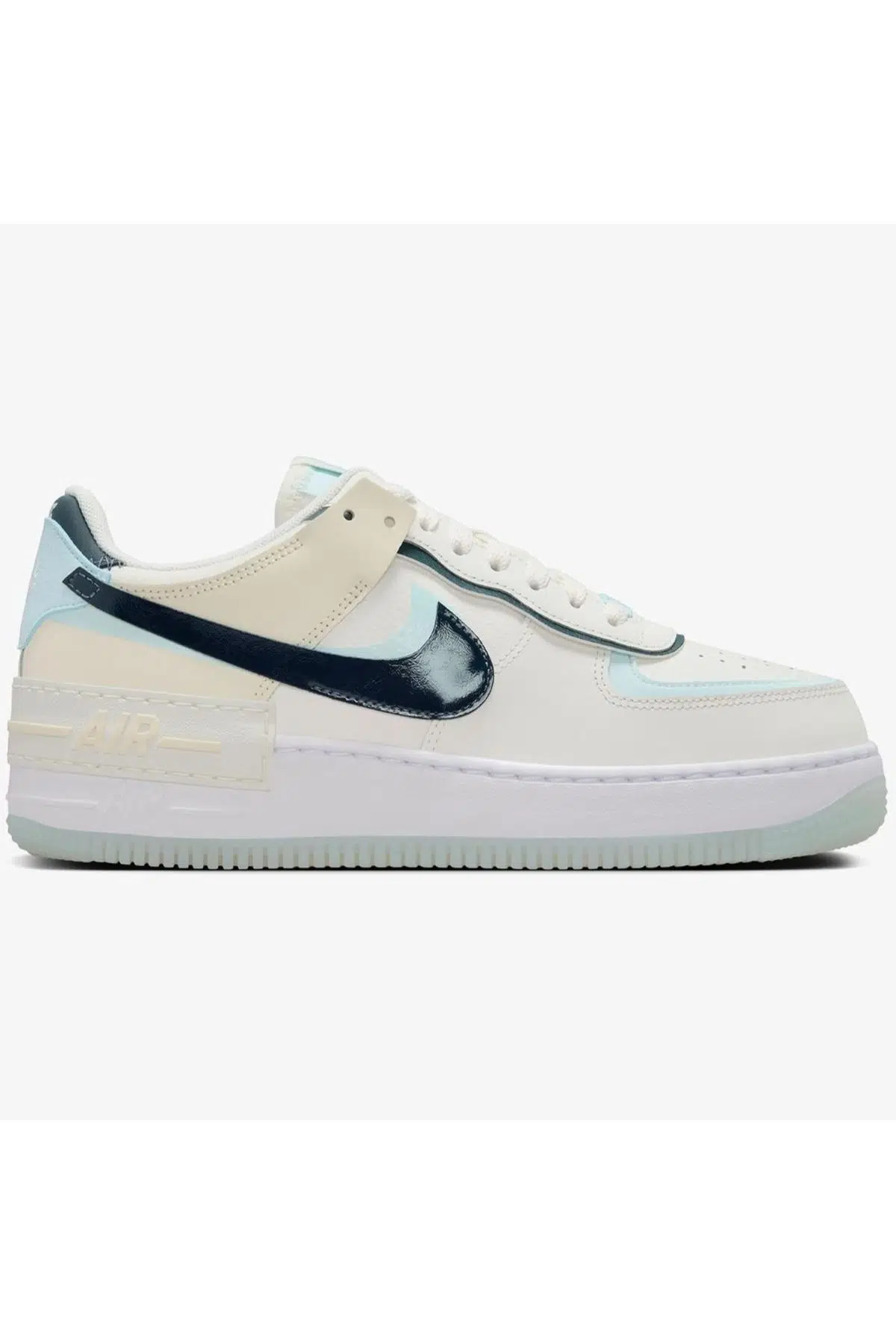 Nike Air Force 1 Shadow Sneaker Unisex Hakiki Deri Günlük Spor Ayakkabı Krem Yeşil